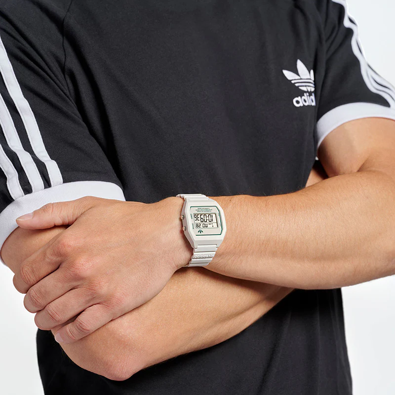 Adidas Originals Digital Two Unisex White Watch - Image 6
