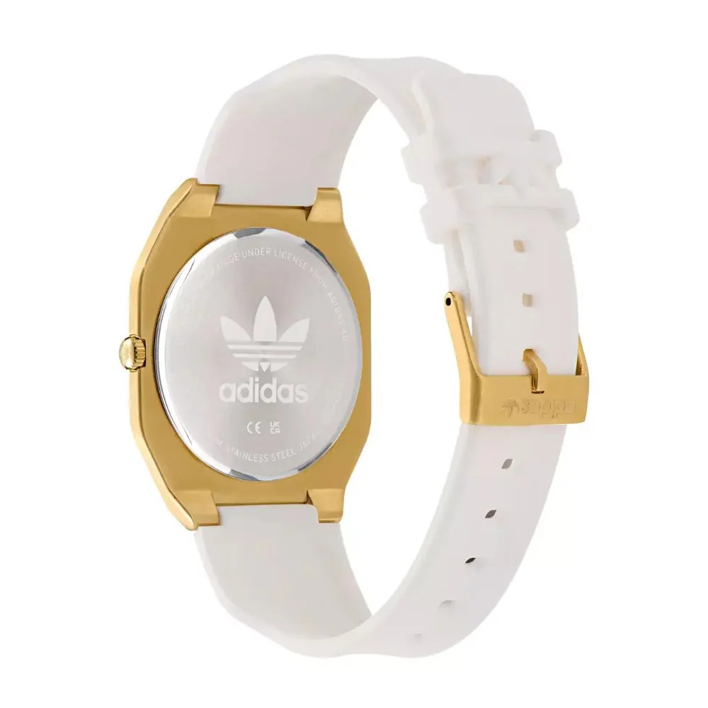 Adidas Originals City Tech Thin Unisex White Gold Watch - Image 2