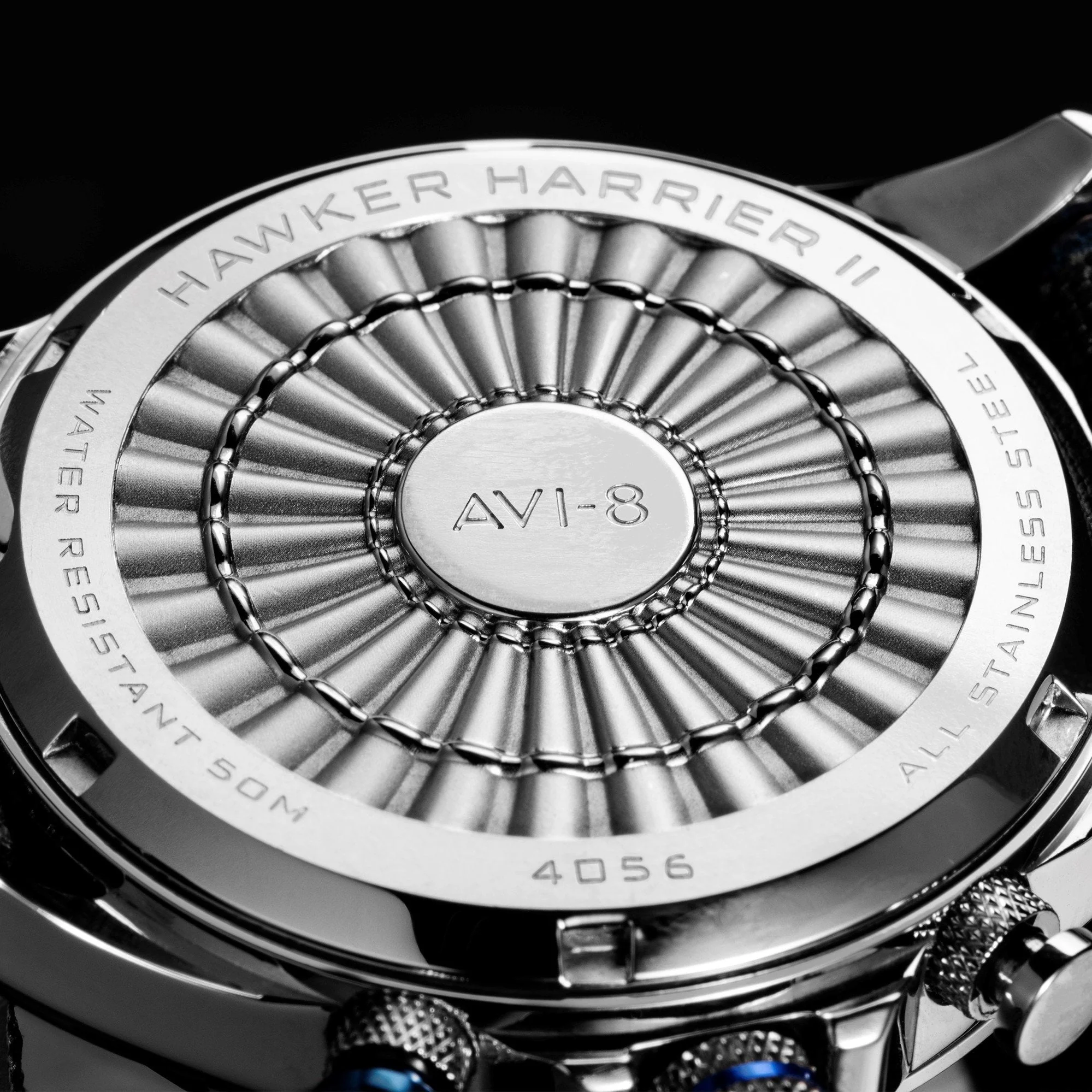 AVI-8 Admiral Blue Steel Hawker Harrier Chronograph Watch - Image 3