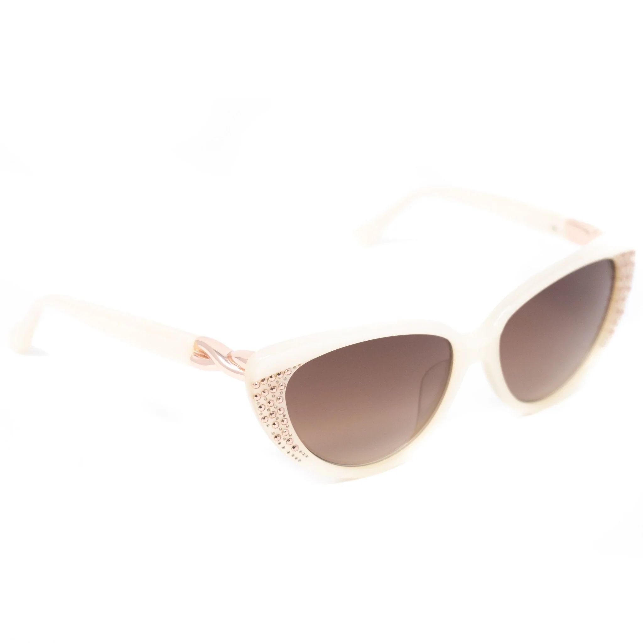 Agent Provocateur Sunglasses Cat Eye Beige and Steel with Brown - Image 3