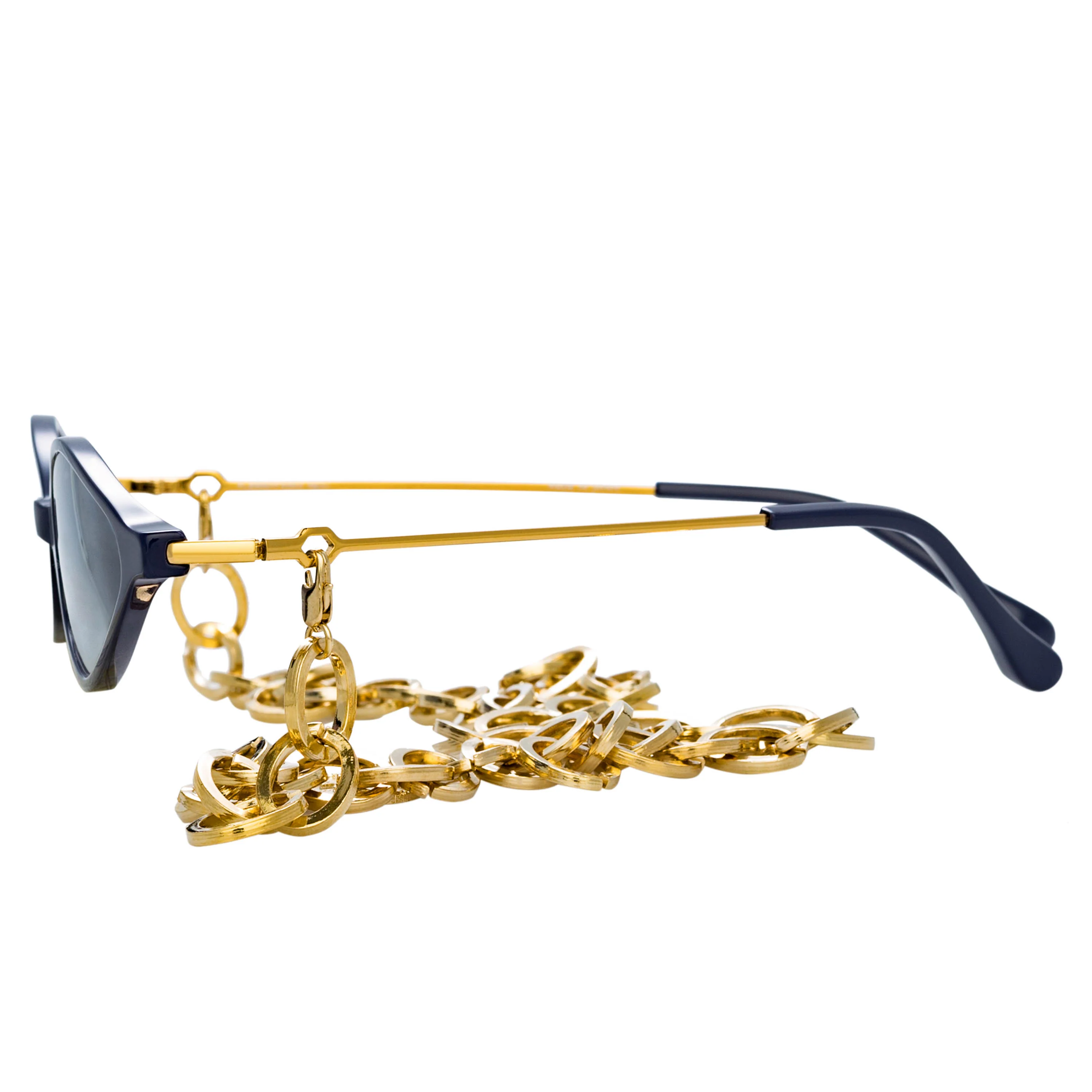 Alessandra Rich Ladies Cat Eye Blue Sunglasses - Image 4