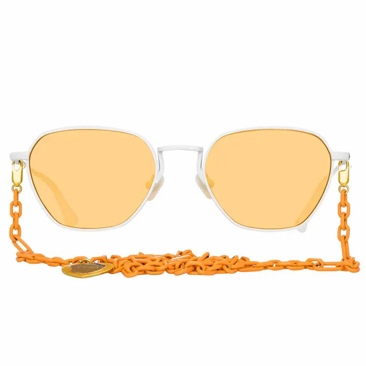 Alessandra Rich x Linda Farrow Orange Women’s Sunglasses - Image 4