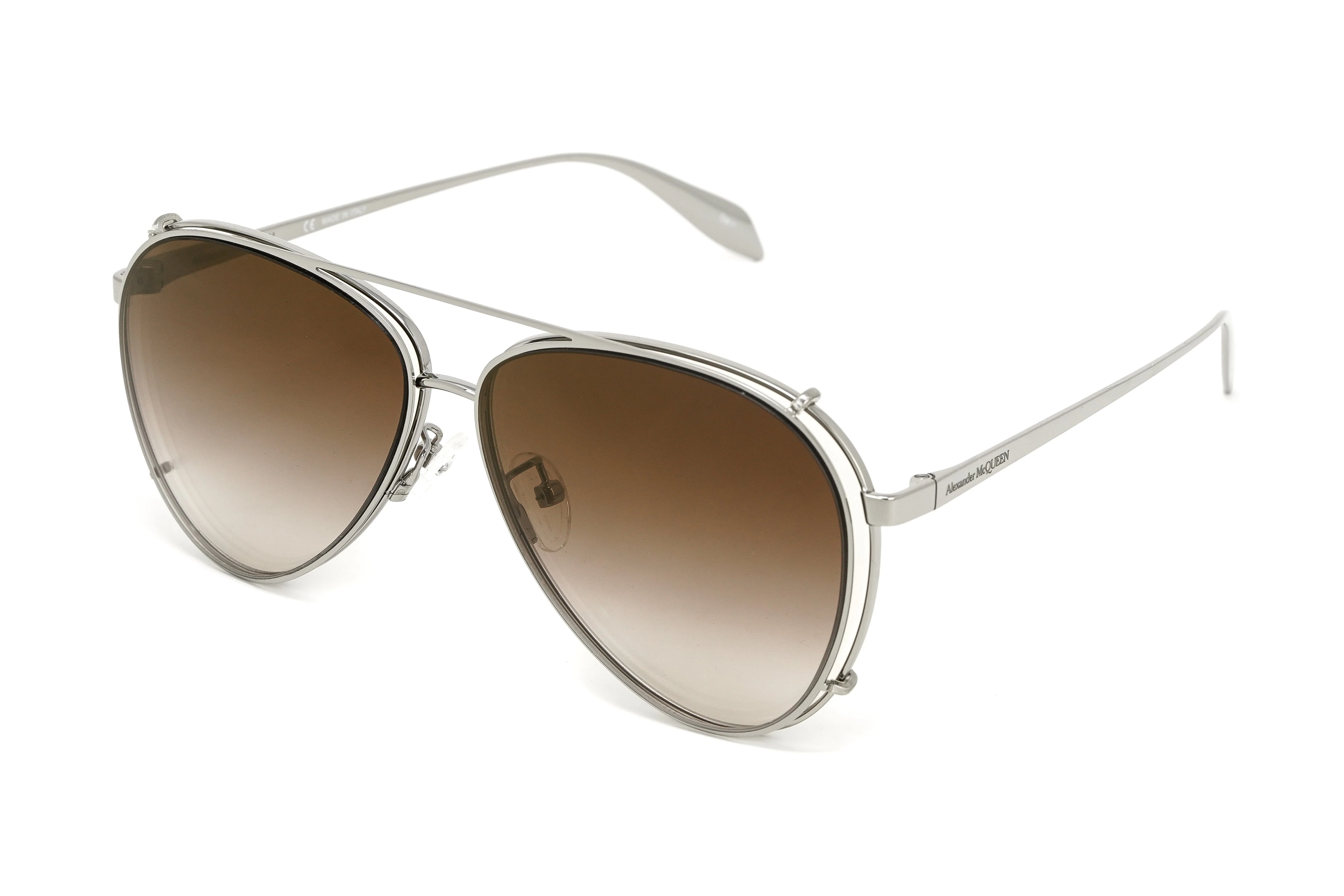 Alexander McQueen Unisex Sunglasses Pilot Bronze - Image 3
