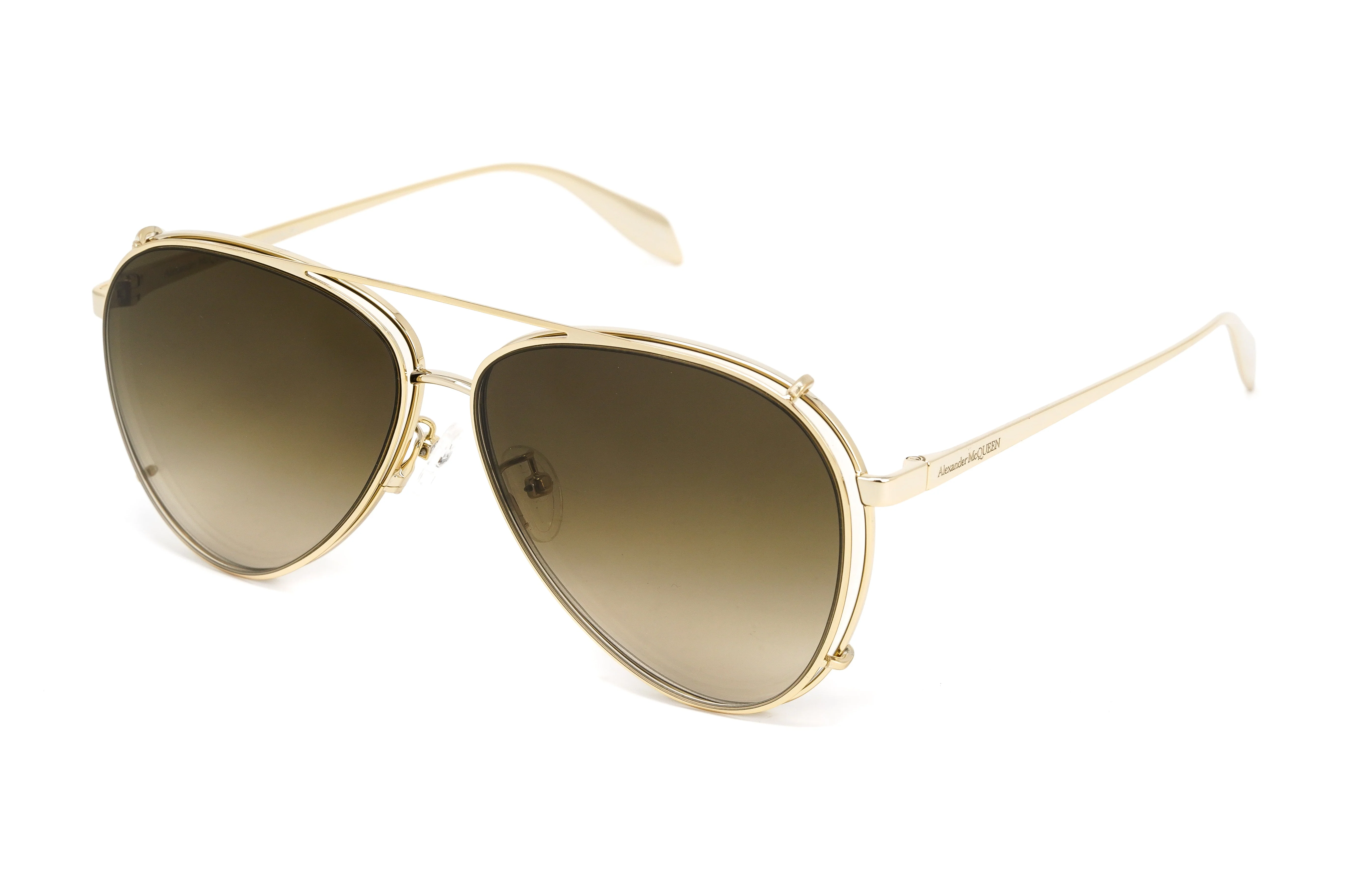 Alexander McQueen Unisex Sunglasses Pilot Gold - Image 3