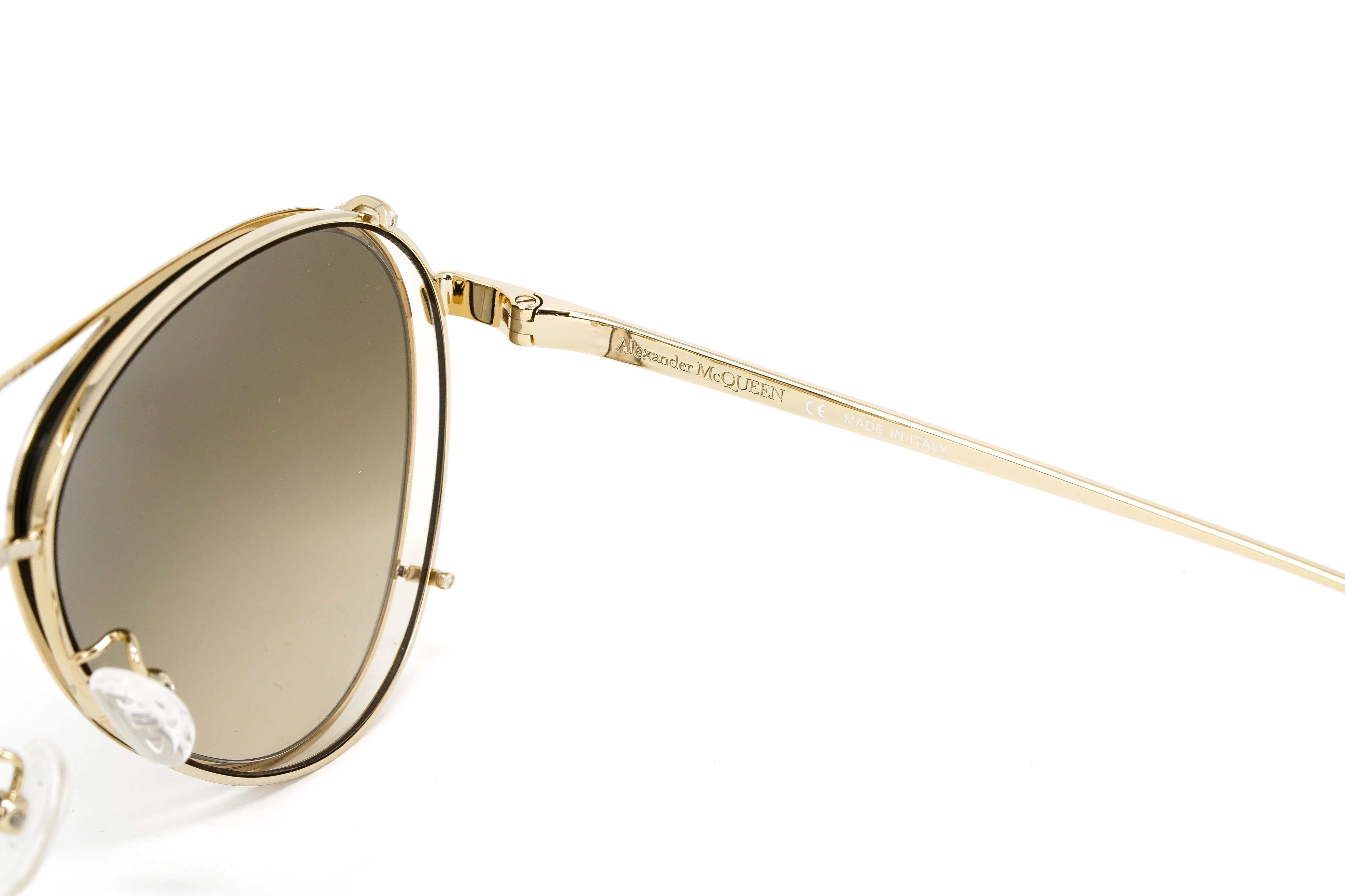 Alexander McQueen Unisex Sunglasses Pilot Gold - Image 4