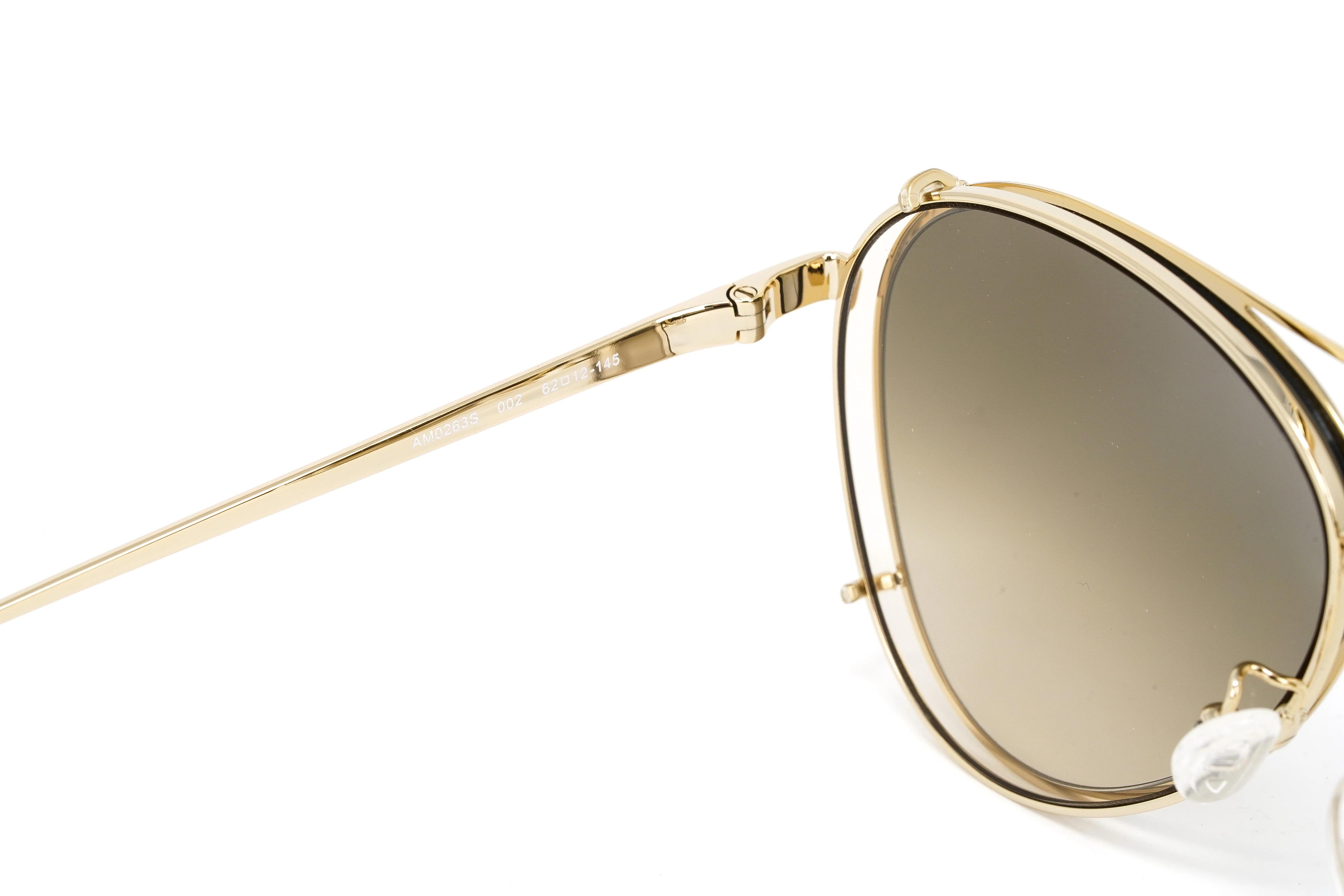 Alexander McQueen Unisex Sunglasses Pilot Gold - Image 5