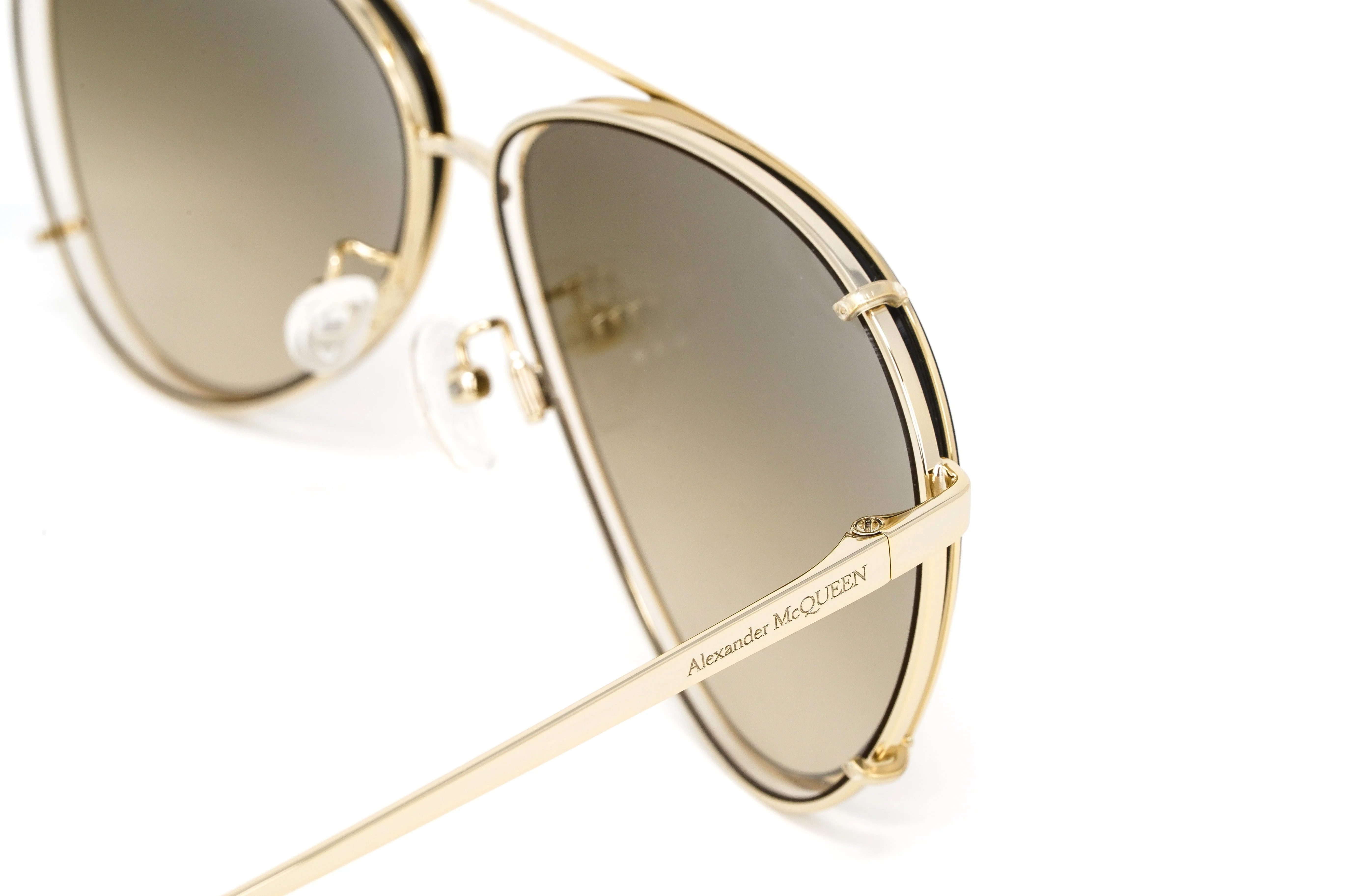 Alexander McQueen Unisex Sunglasses Pilot Gold - Image 7