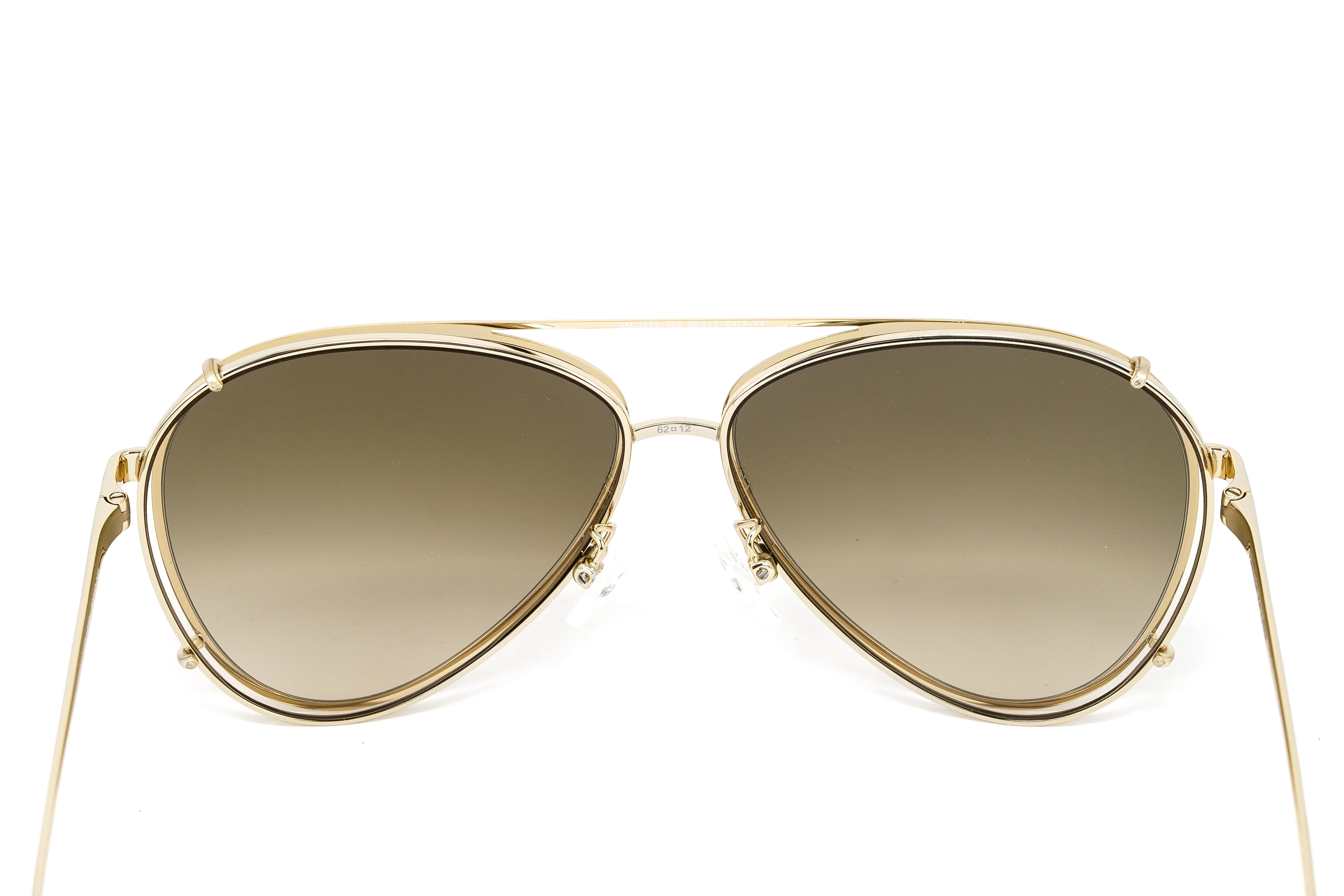Alexander McQueen Unisex Sunglasses Pilot Gold - Image 8