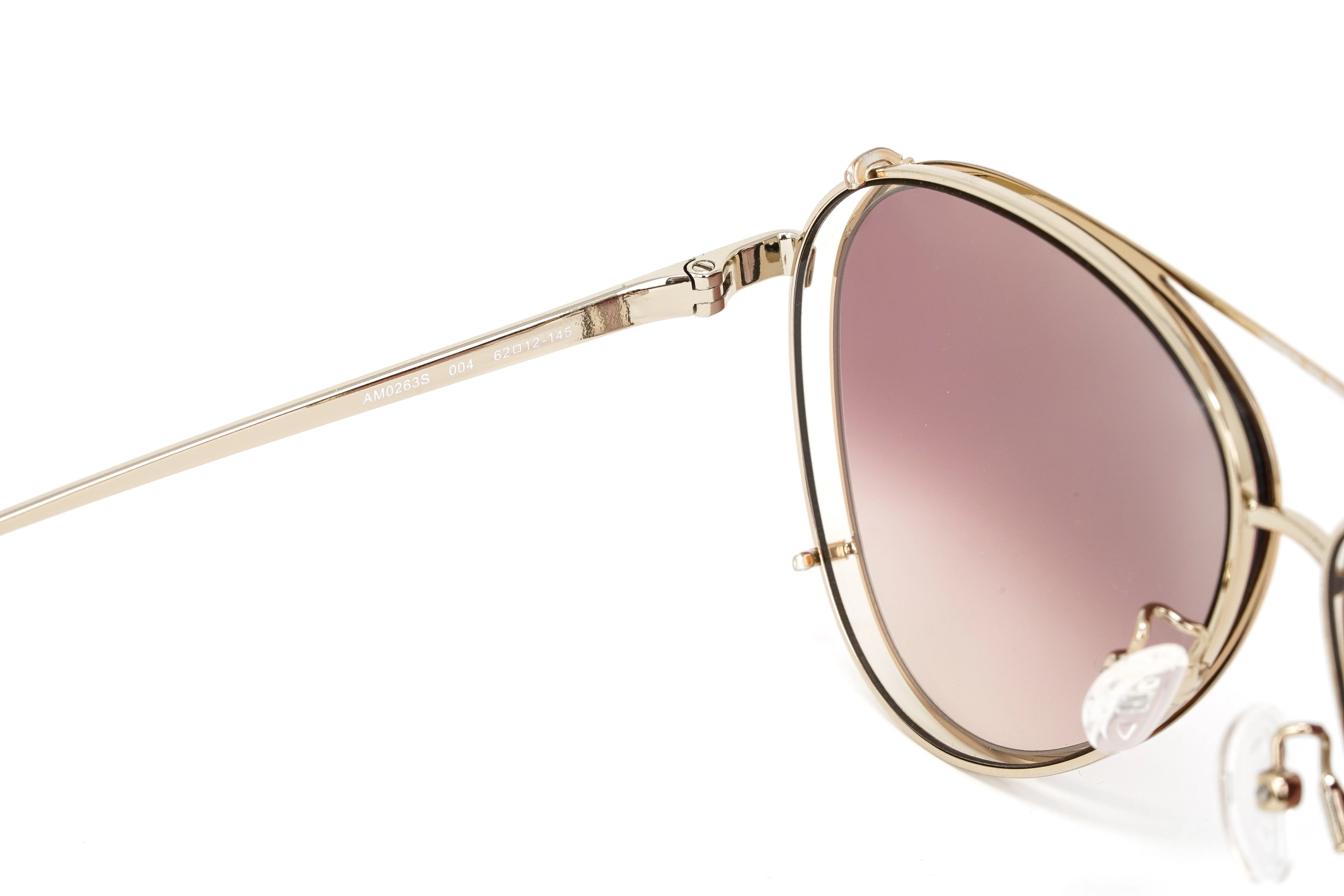Alexander McQueen Unisex Sunglasses Pilot Rose Gold - Image 6