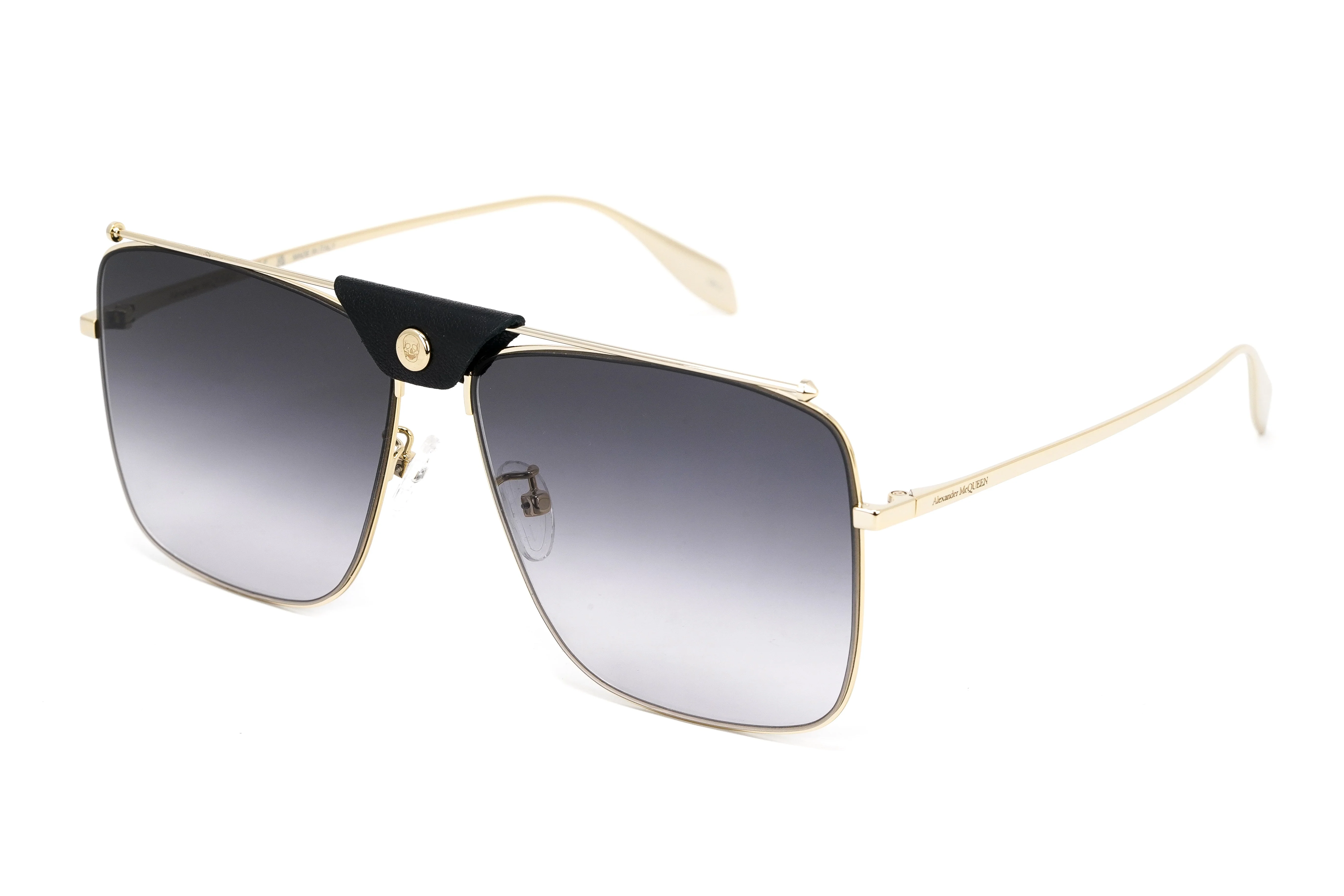 Alexander McQueen Unisex Sunglasses Browline Gold - Image 3