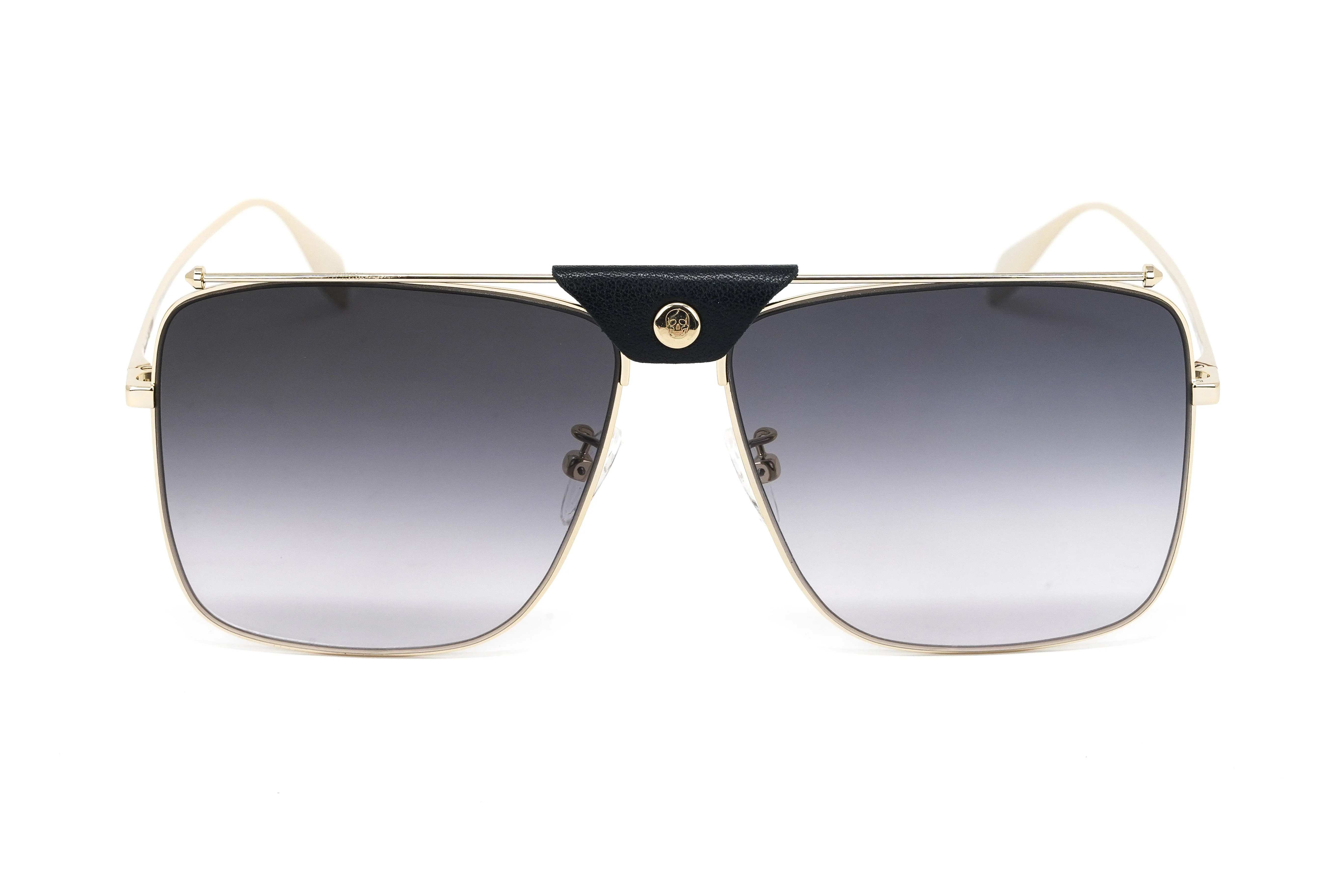 Alexander McQueen Unisex Sunglasses Browline Gold - Image 4