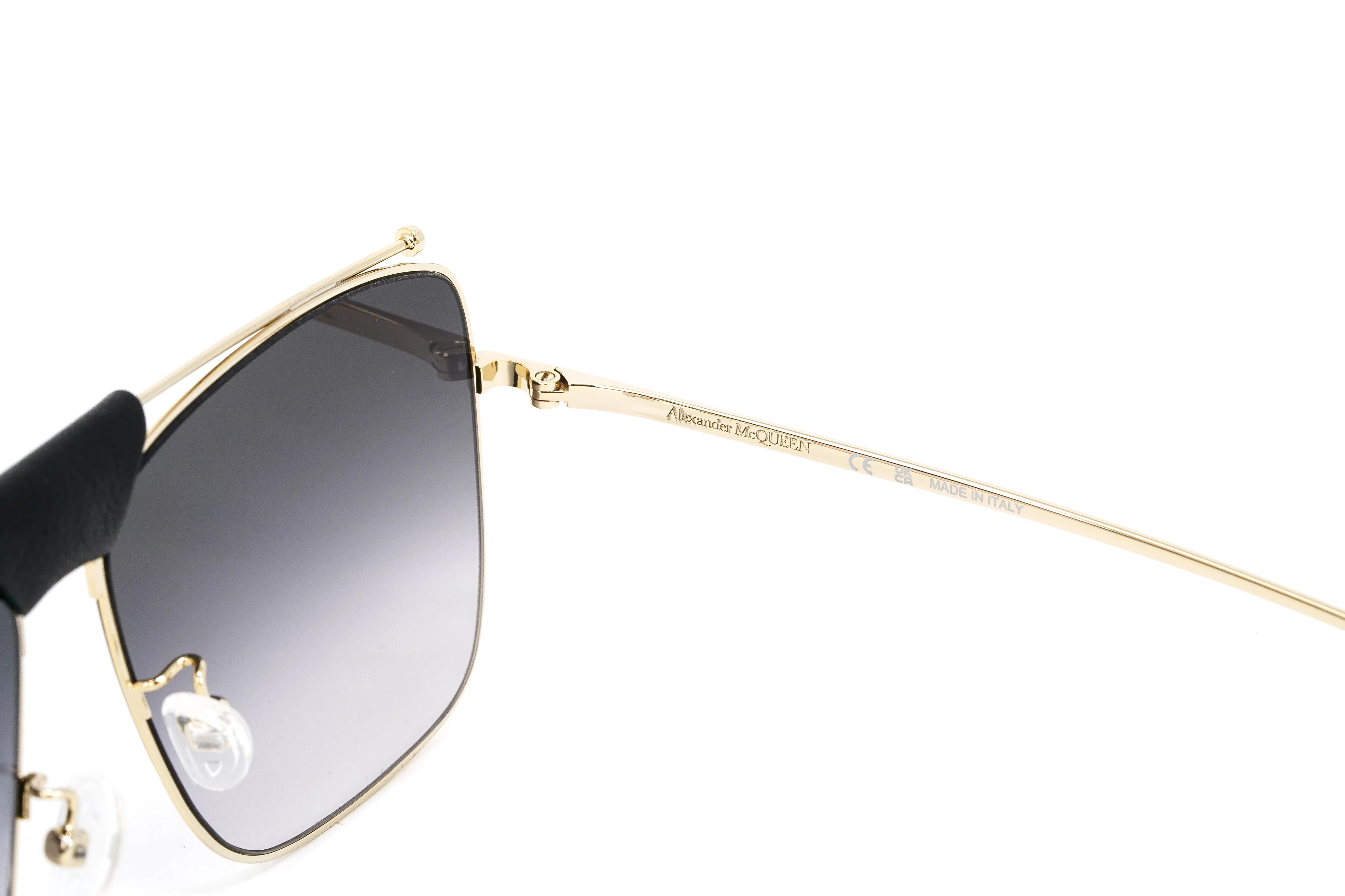 Alexander McQueen Unisex Sunglasses Browline Gold - Image 5