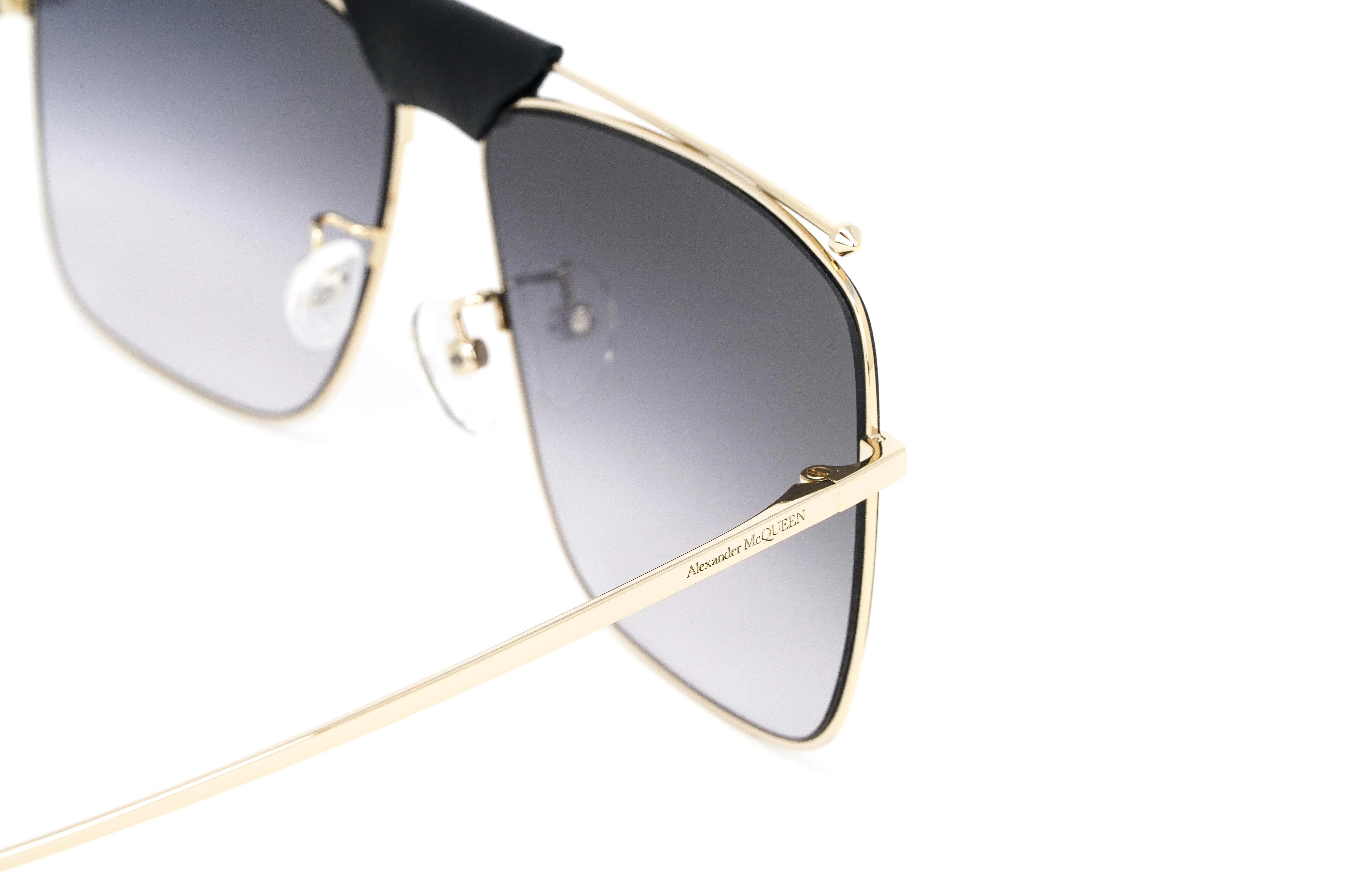 Alexander McQueen Unisex Sunglasses Browline Gold - Image 8
