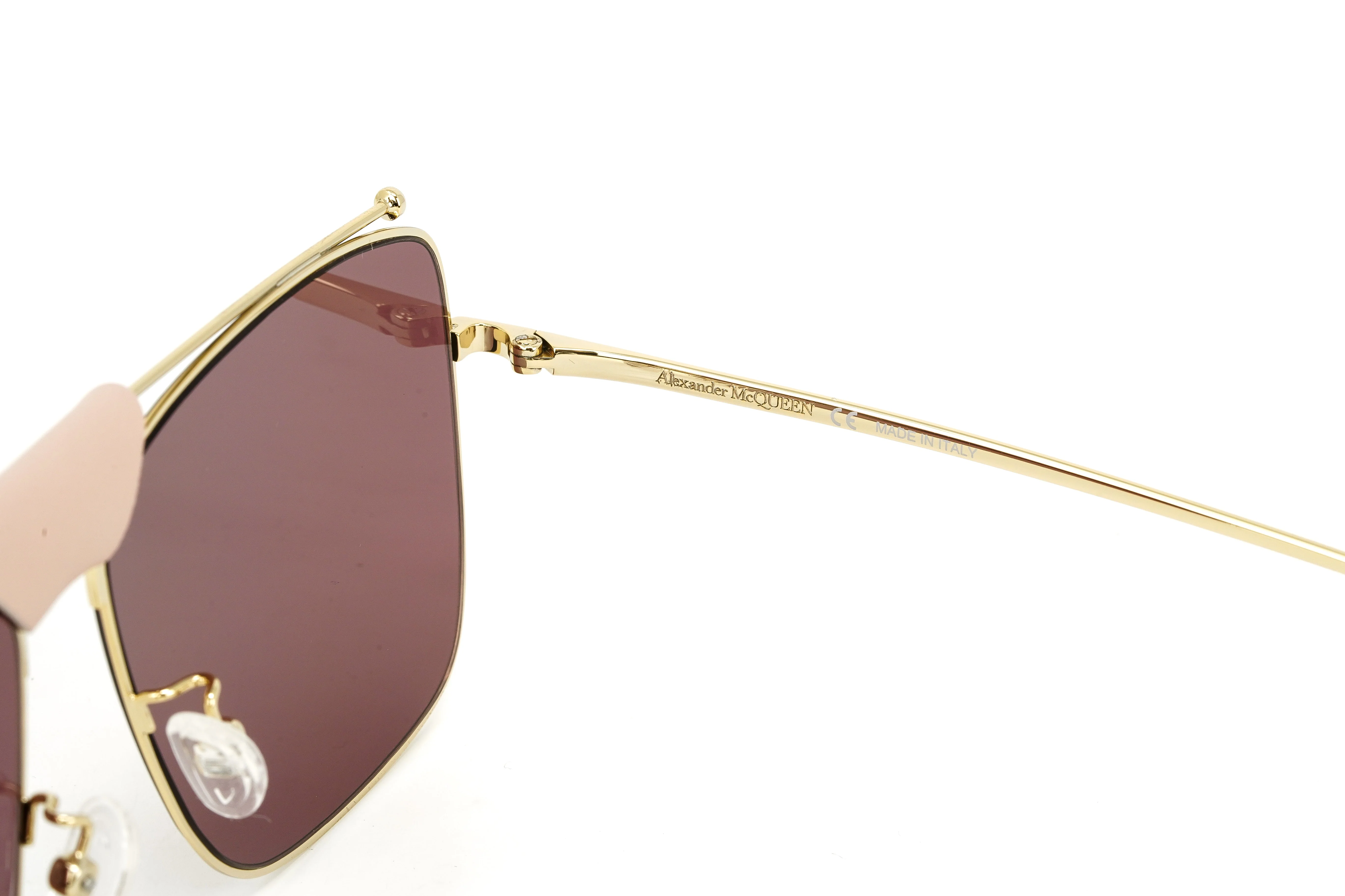 Alexander McQueen Unisex Sunglasses Browline Red - Image 3