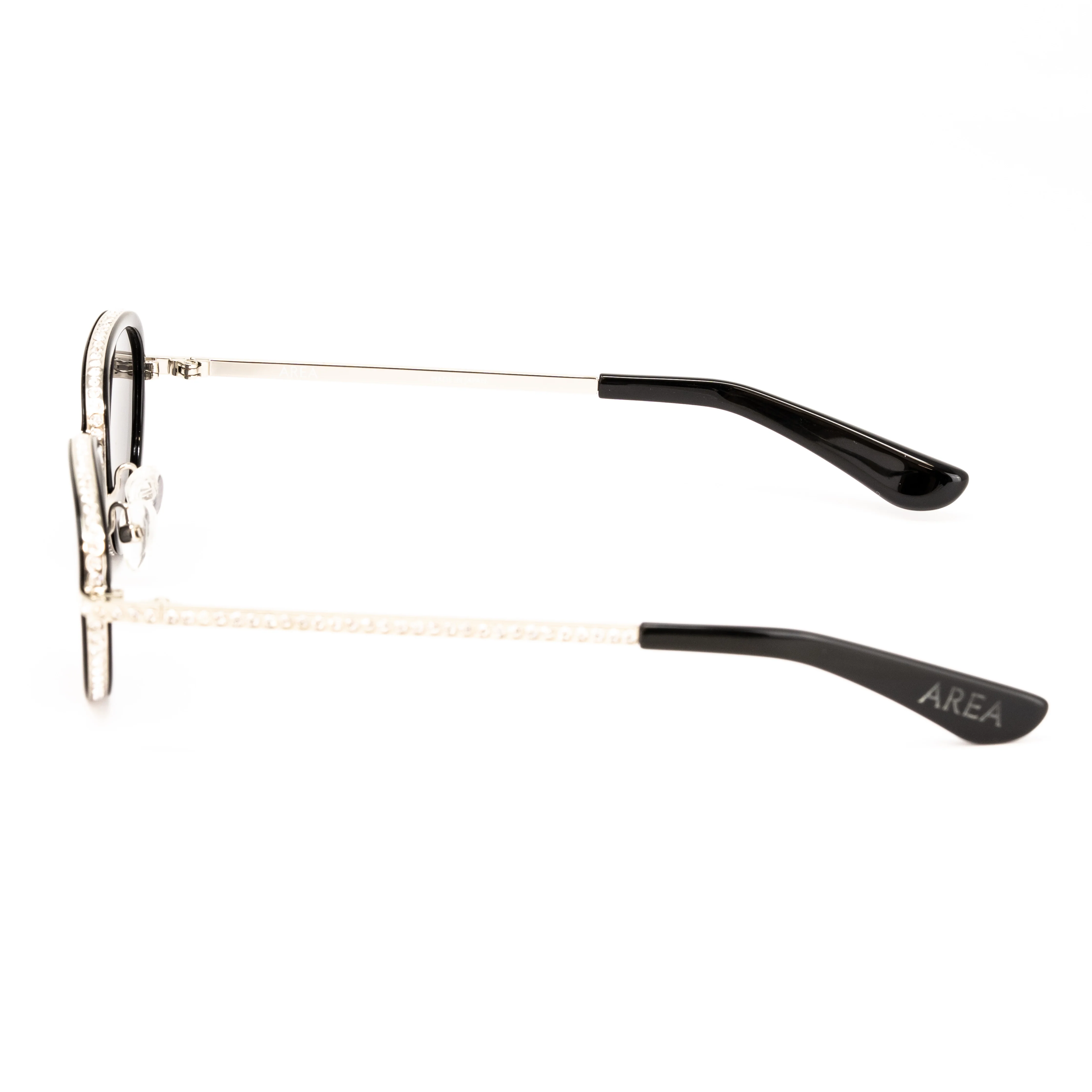 Area Nyc x Linda Farrow Black And Crystal Sunglasses - Image 2