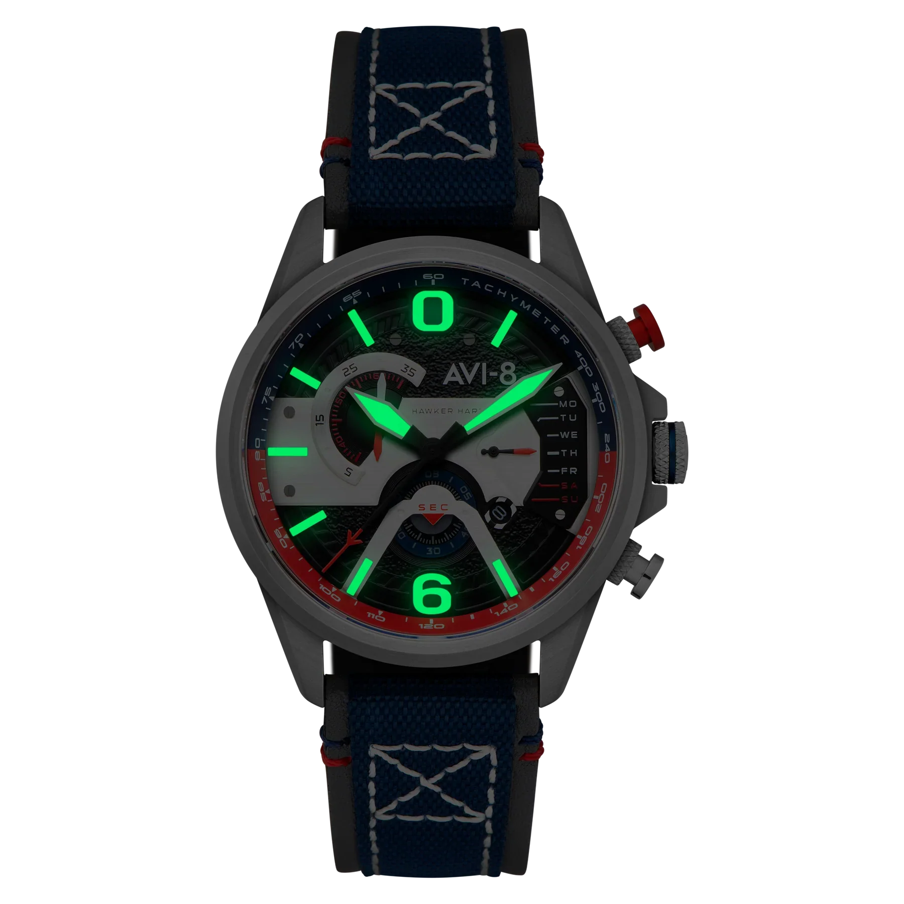 AVI-8 Watch Hawker Harrier Retrograde Chronograph Mens Blue - Image 2