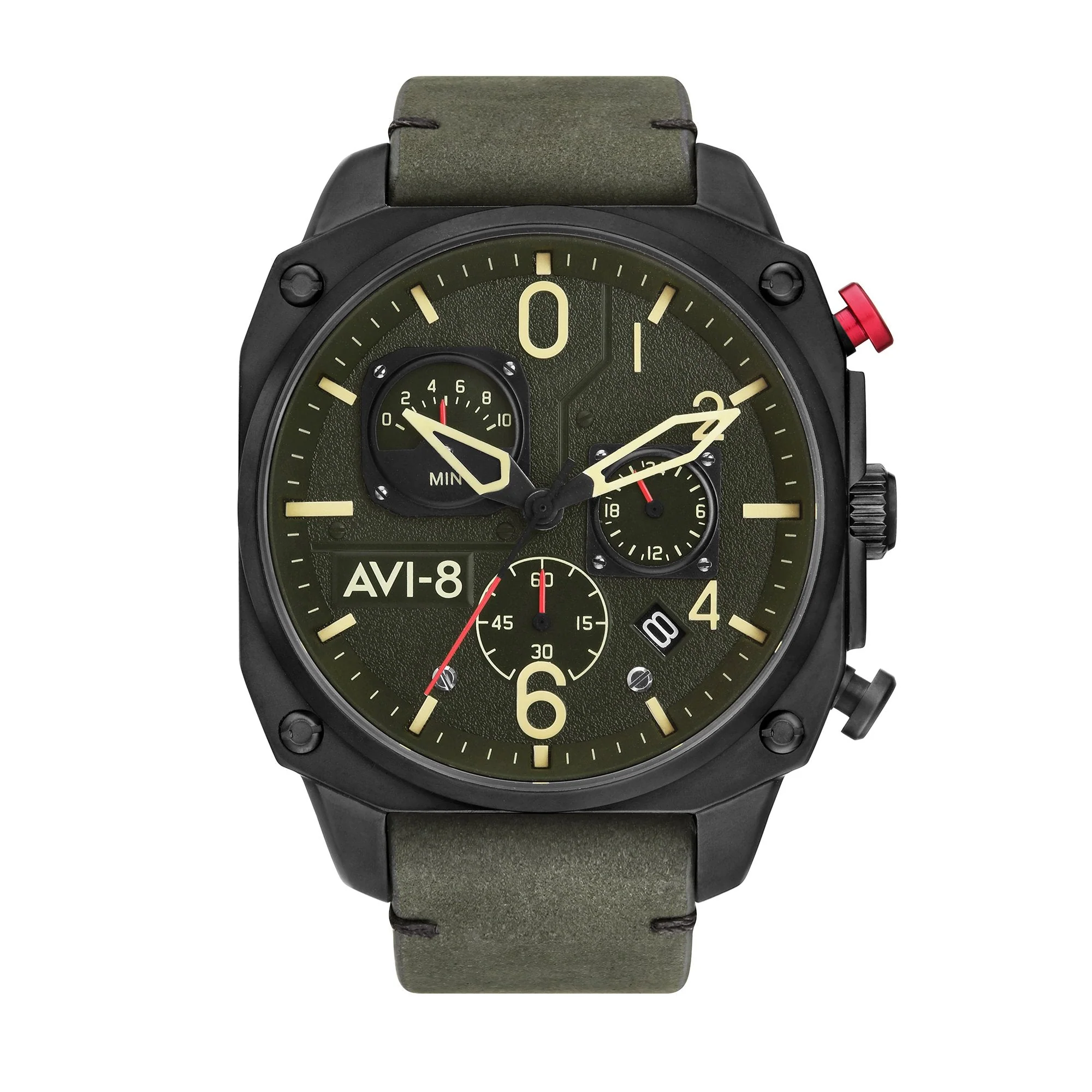 AVI-8 Hawker Hunter Retrograde Men's Green Black Watch