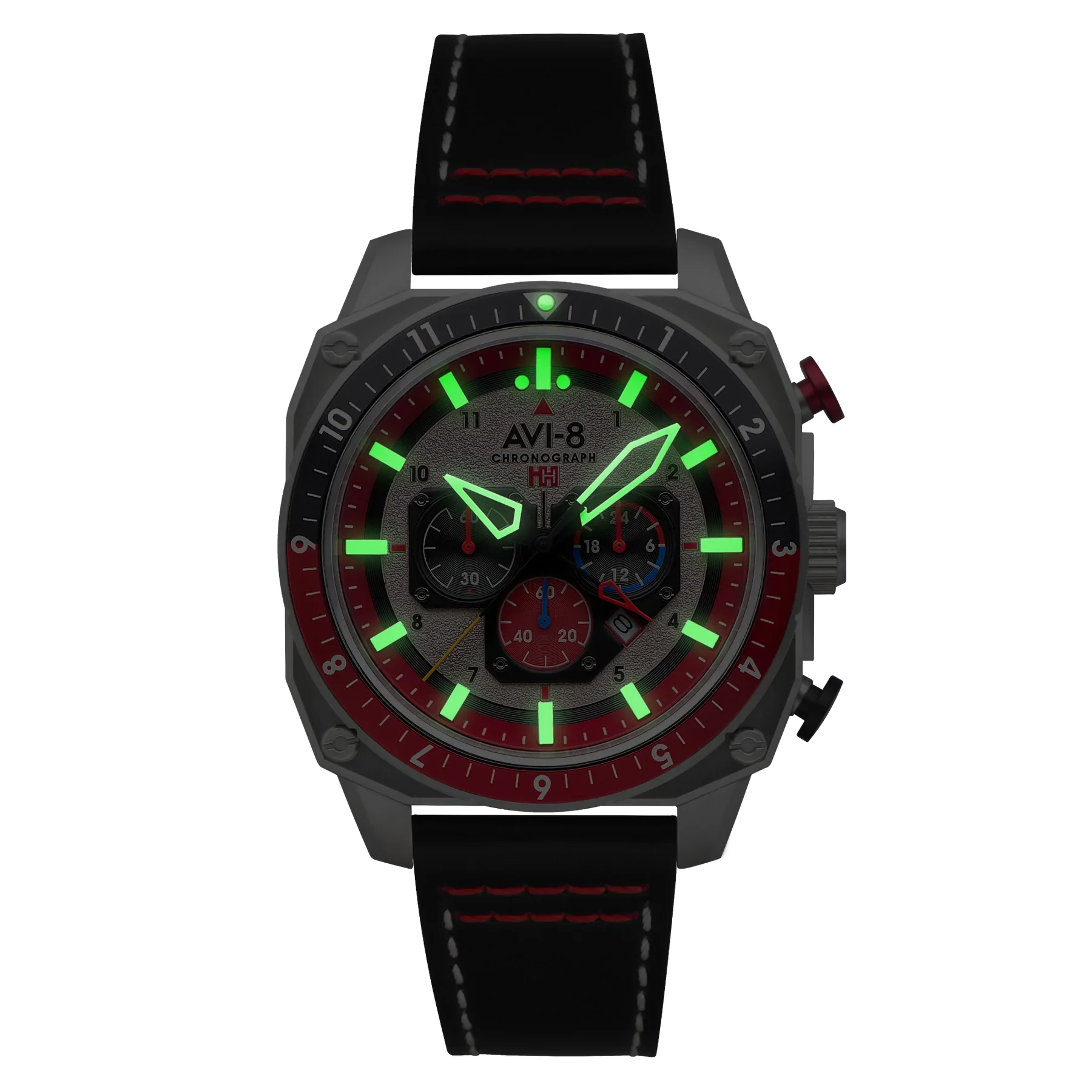 AVI-8 Hawker Hunter Atlas Men's Black Red Chronograph Watch - Image 2