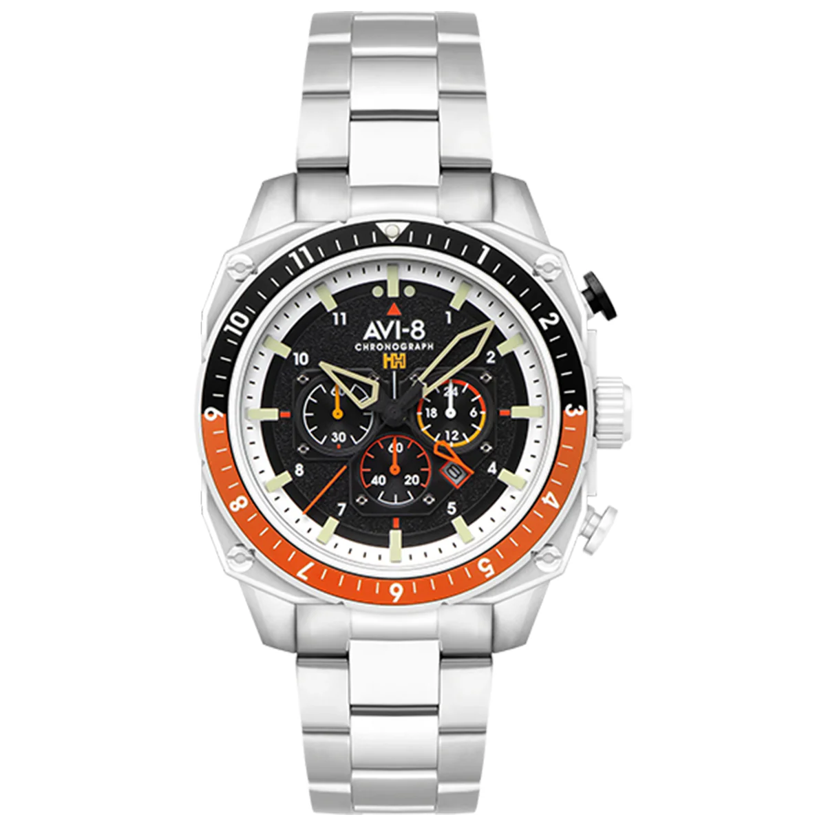 AVI-8 Hawker Hunter Atlas Dual Time Black Chronograph Watch