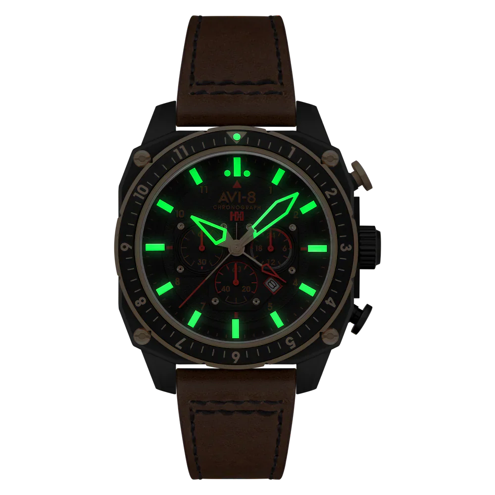 AVI-8 Hawker Hunter Atlas Men's Black Brown Watch - Image 2