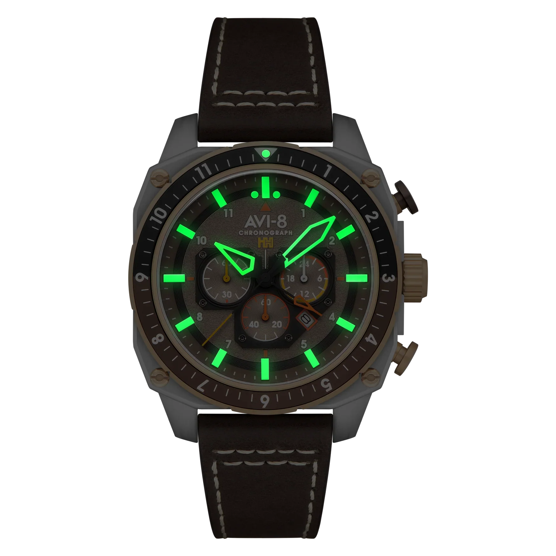 AVI-8 Hawker Hunter Atlas Brown Men's Chronograph Watch - Image 2