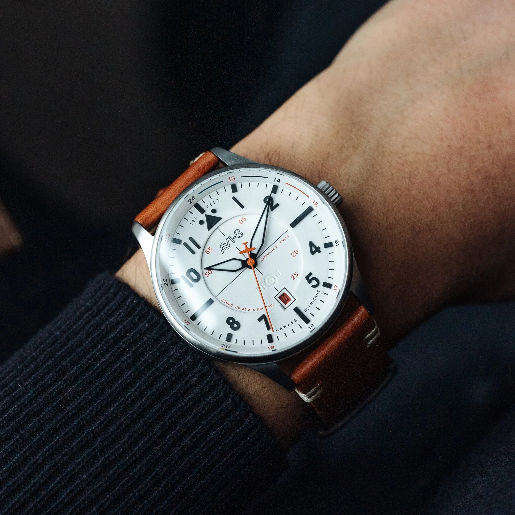 AVI-8 Kent Automatic Men's White Brown Watch - Image 3