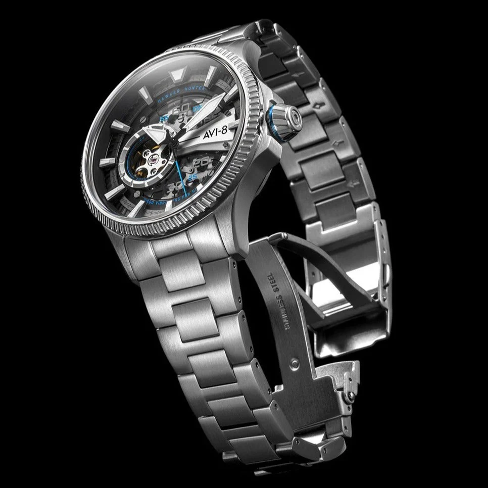 AVI-8 Men's Blue Diamonds Hawker Hunter Avon Watch - Image 3