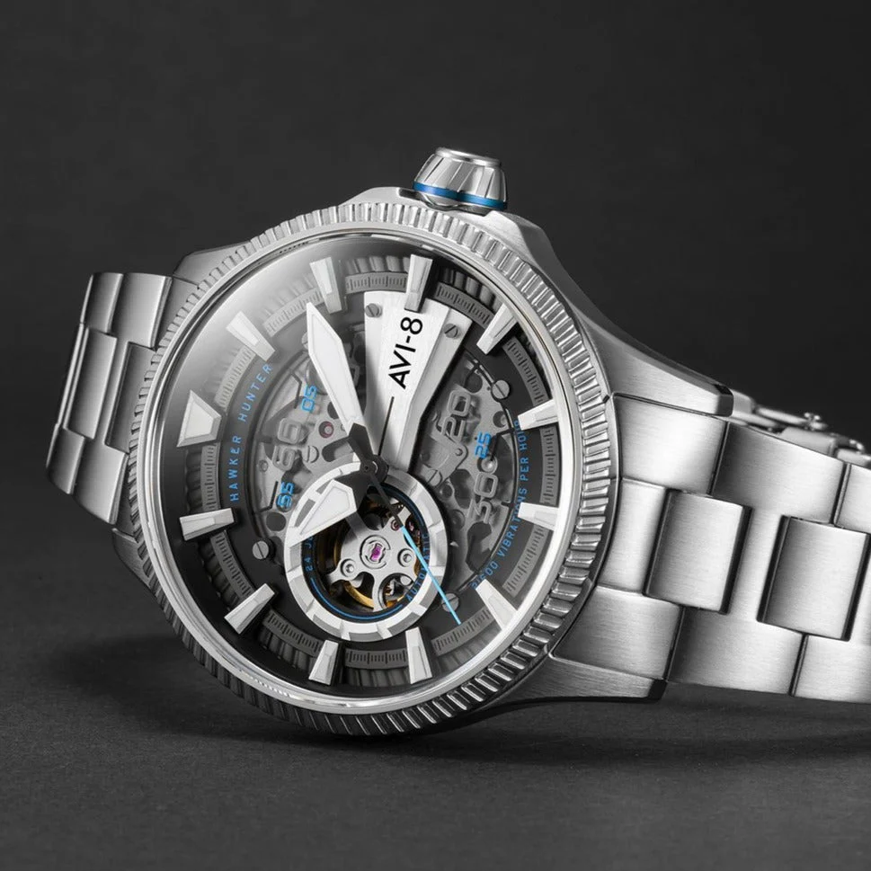 AVI-8 Men's Blue Diamonds Hawker Hunter Avon Watch - Image 4