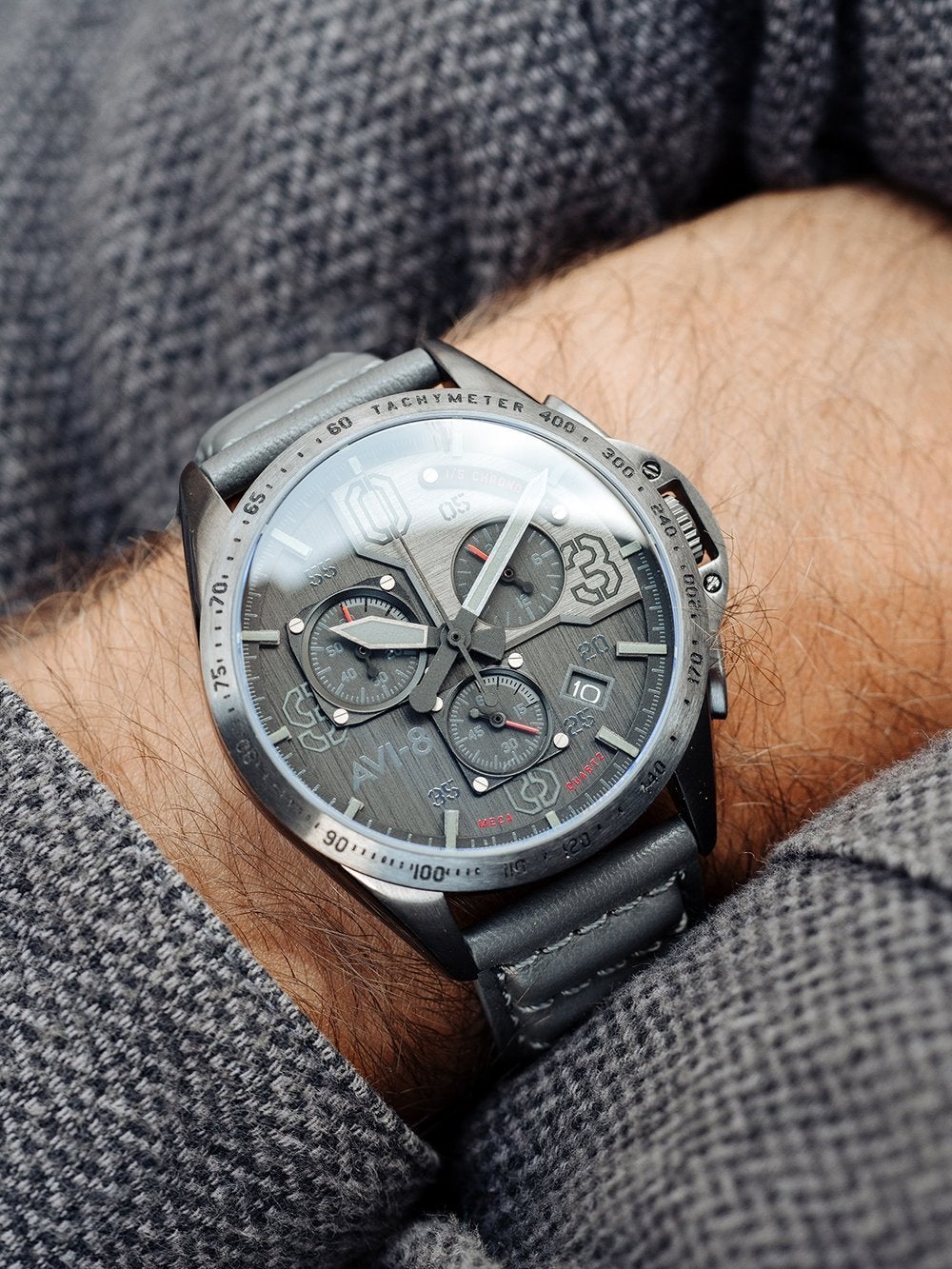 AVI-8 Men's Grey P-51 Mustang Chronograph Watch - Image 2