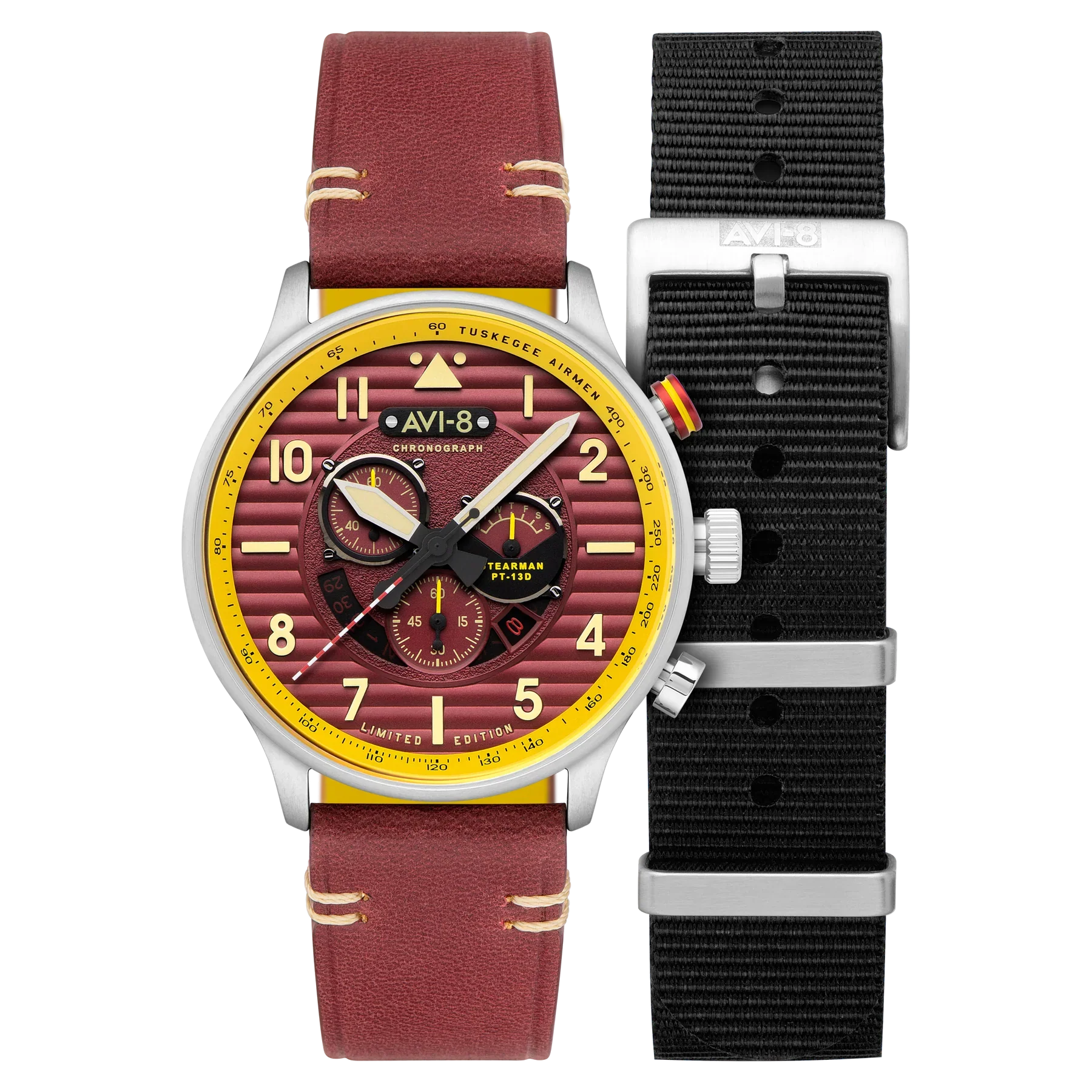 AVI-8 Watch Flyboy Spirit Of Tuskegee Red