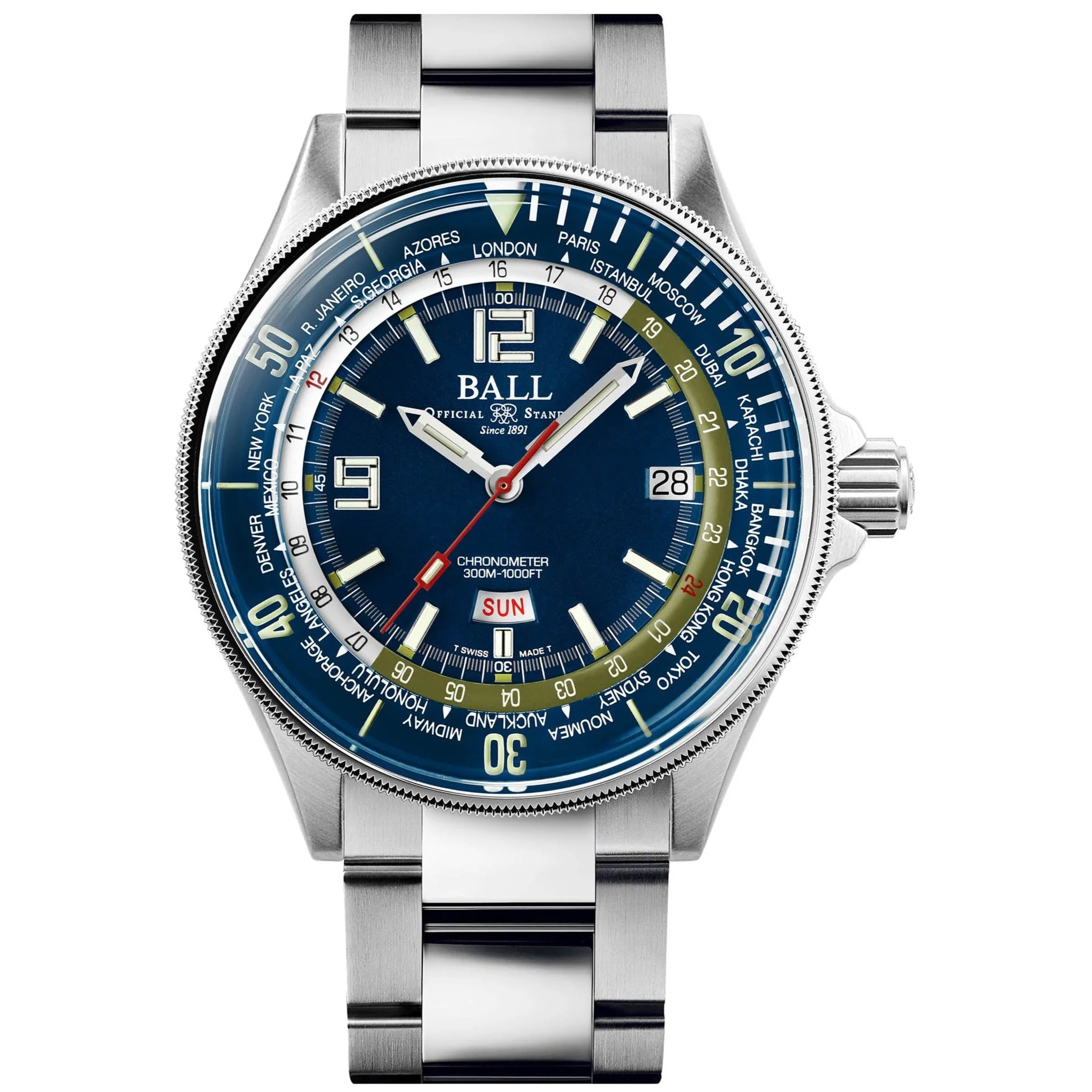 Ball Engineer Master II Diver Worldtime Men's Blue Watch