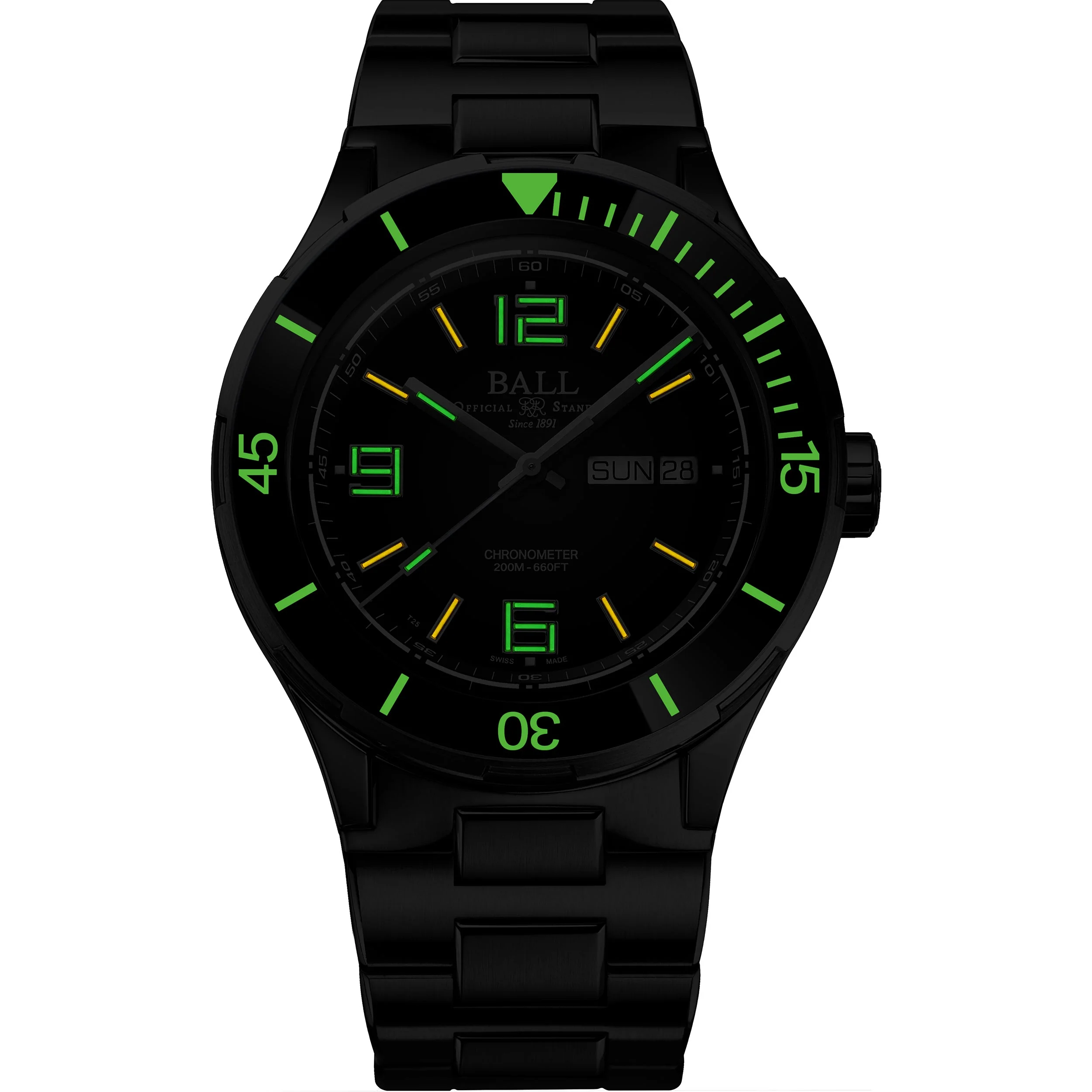 Ball Roadmaster Marine Fume Auto Men's Black Watch - Image 2