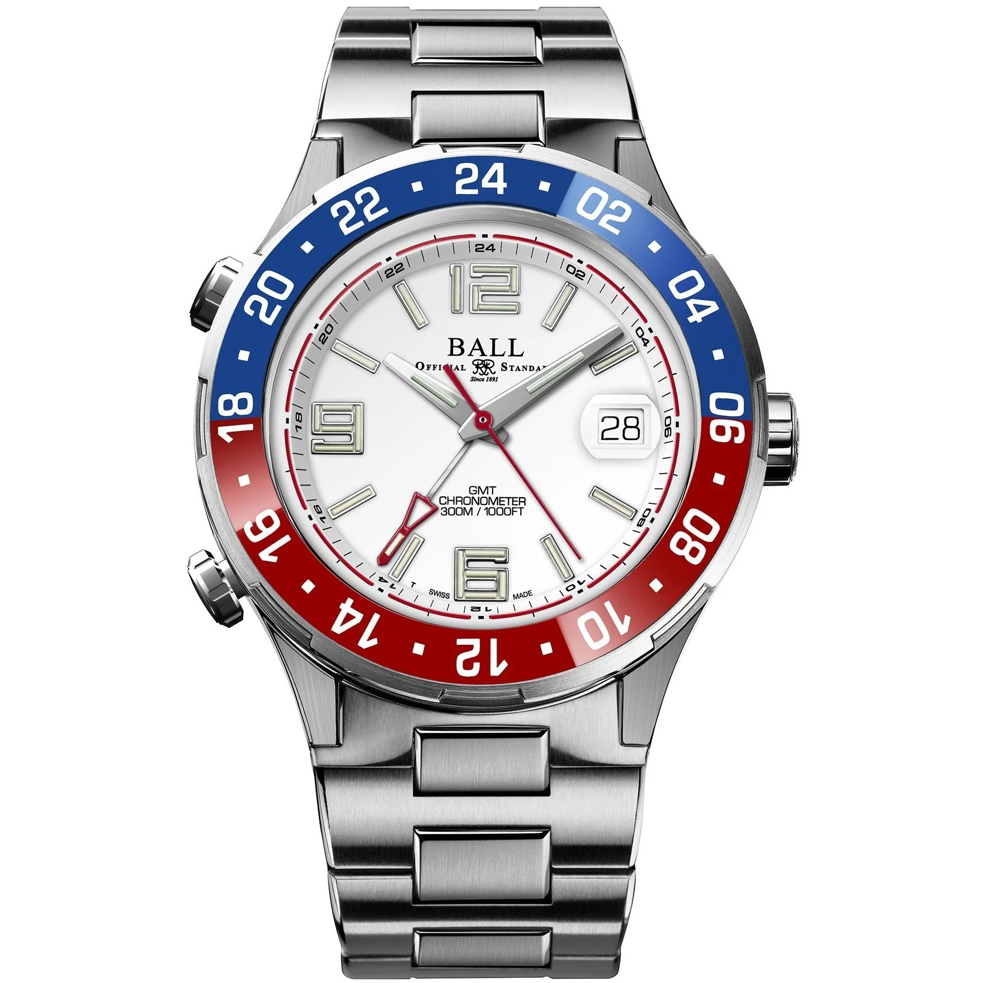 Ball Roadmaster Pilot GMT Men's White Watch