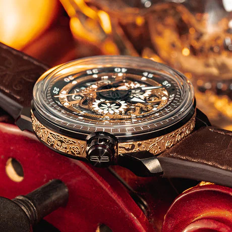 Bomberg BB-01 Automatic Mariachi Skull Men's Brown Watch - Image 4