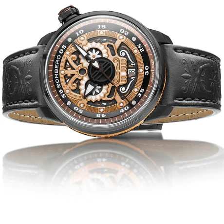 Bomberg BB-01 Automatic Mariachi Skull Men's Brown Watch - Image 5