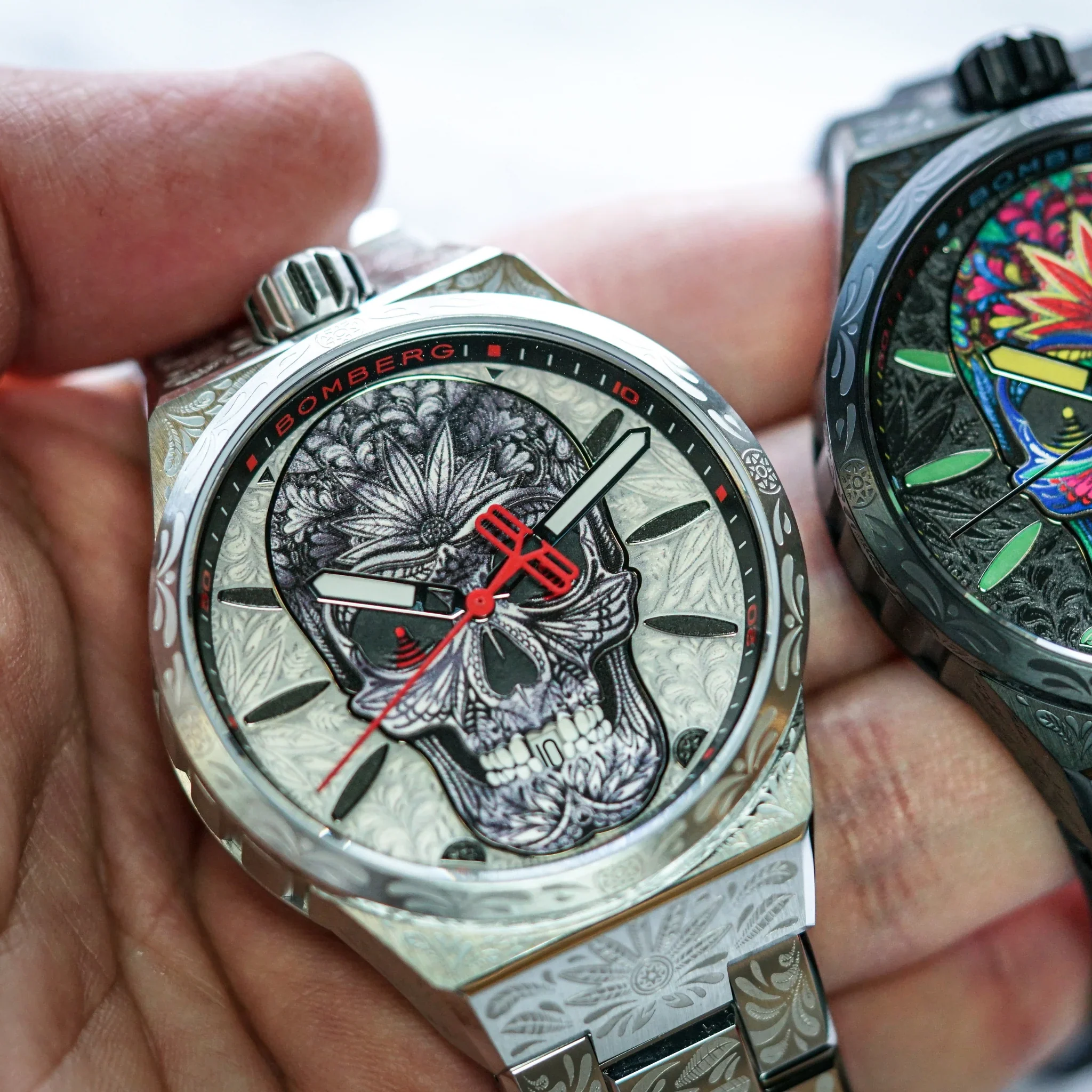 Bomberg Bolt-68 Neo Tattooed Cancun Skull Limited Edition Silver Watch - Image 10