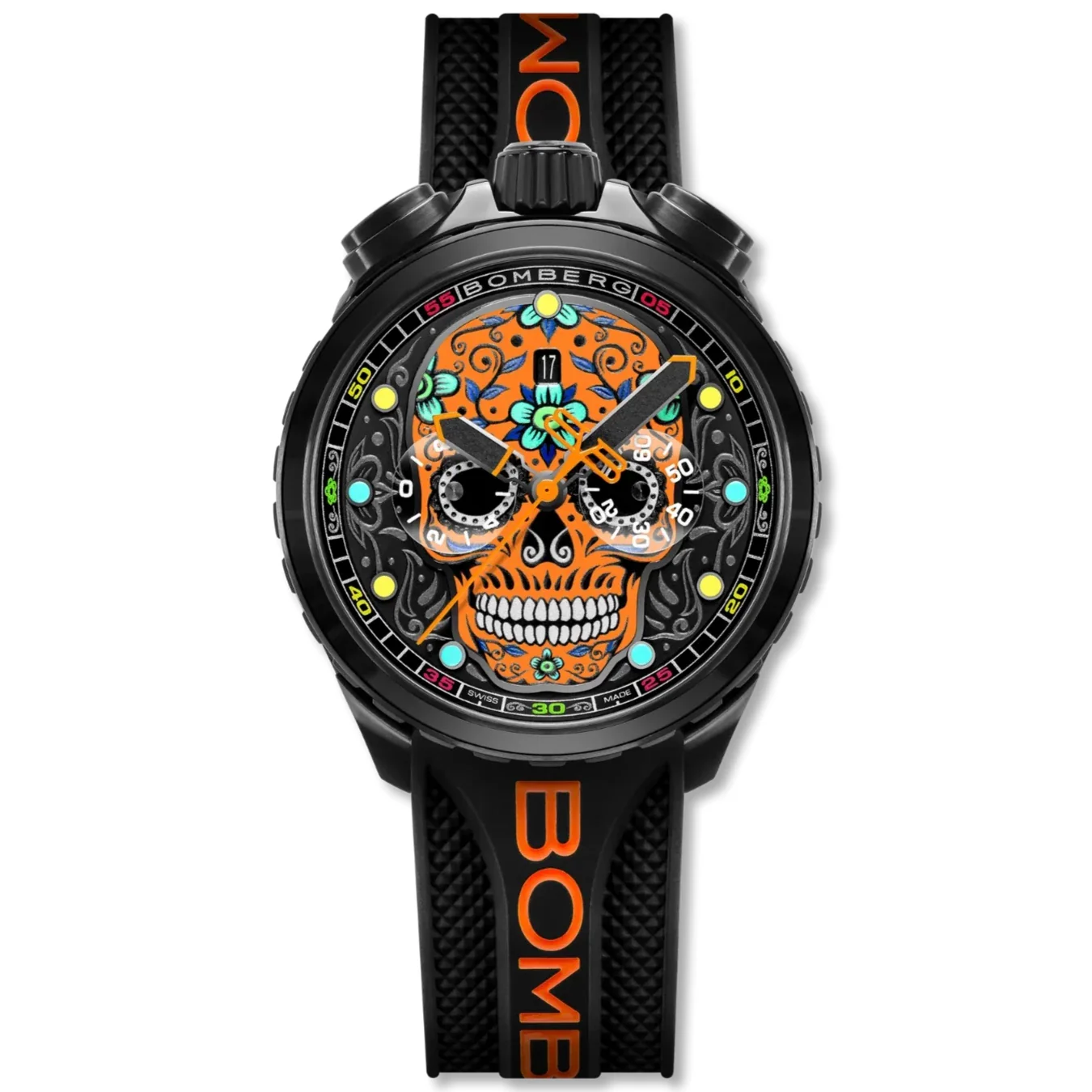 Bomberg Sugar Skull Orange Men's Limited Edition Watch
