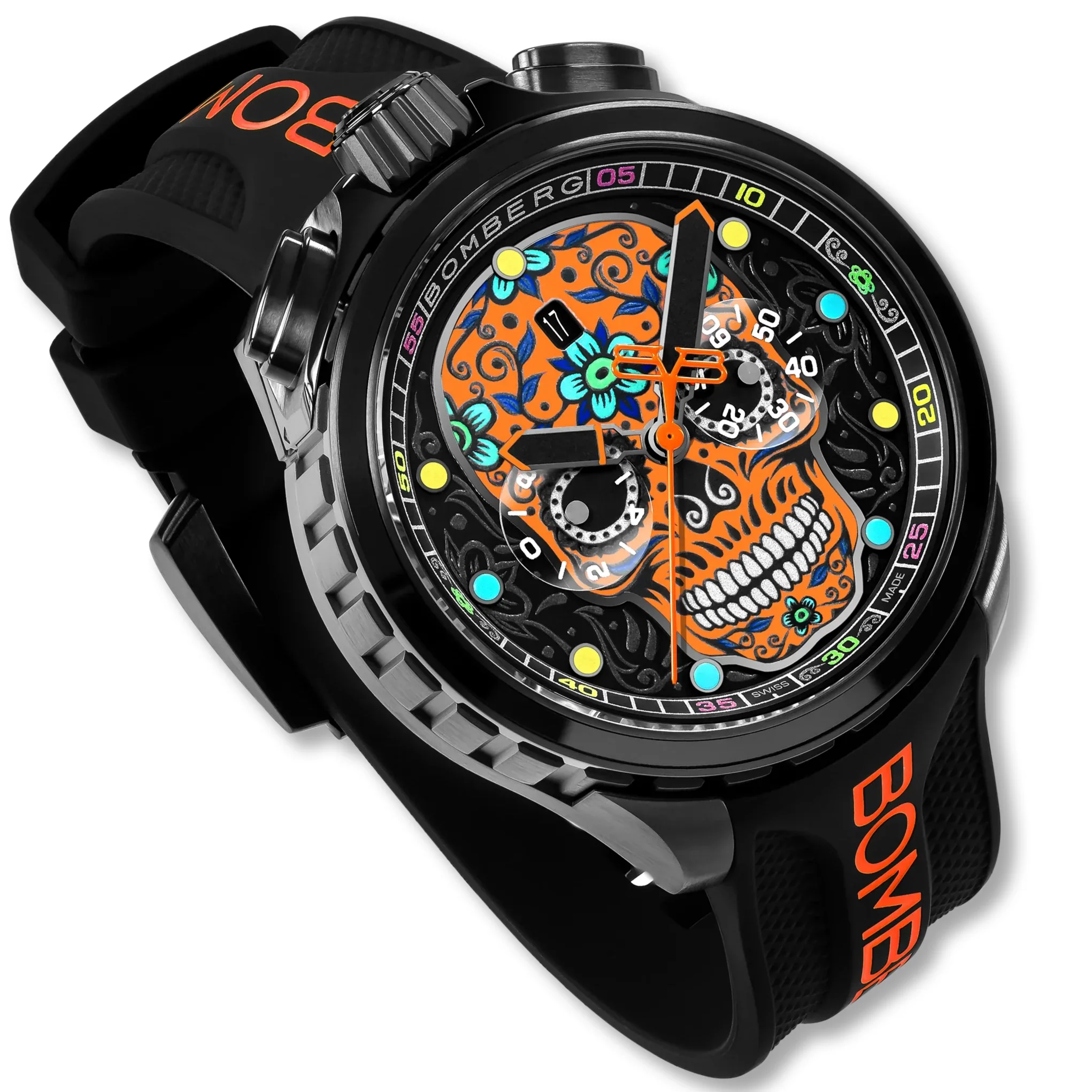 Bomberg Sugar Skull Orange Men's Limited Edition Watch - Image 3