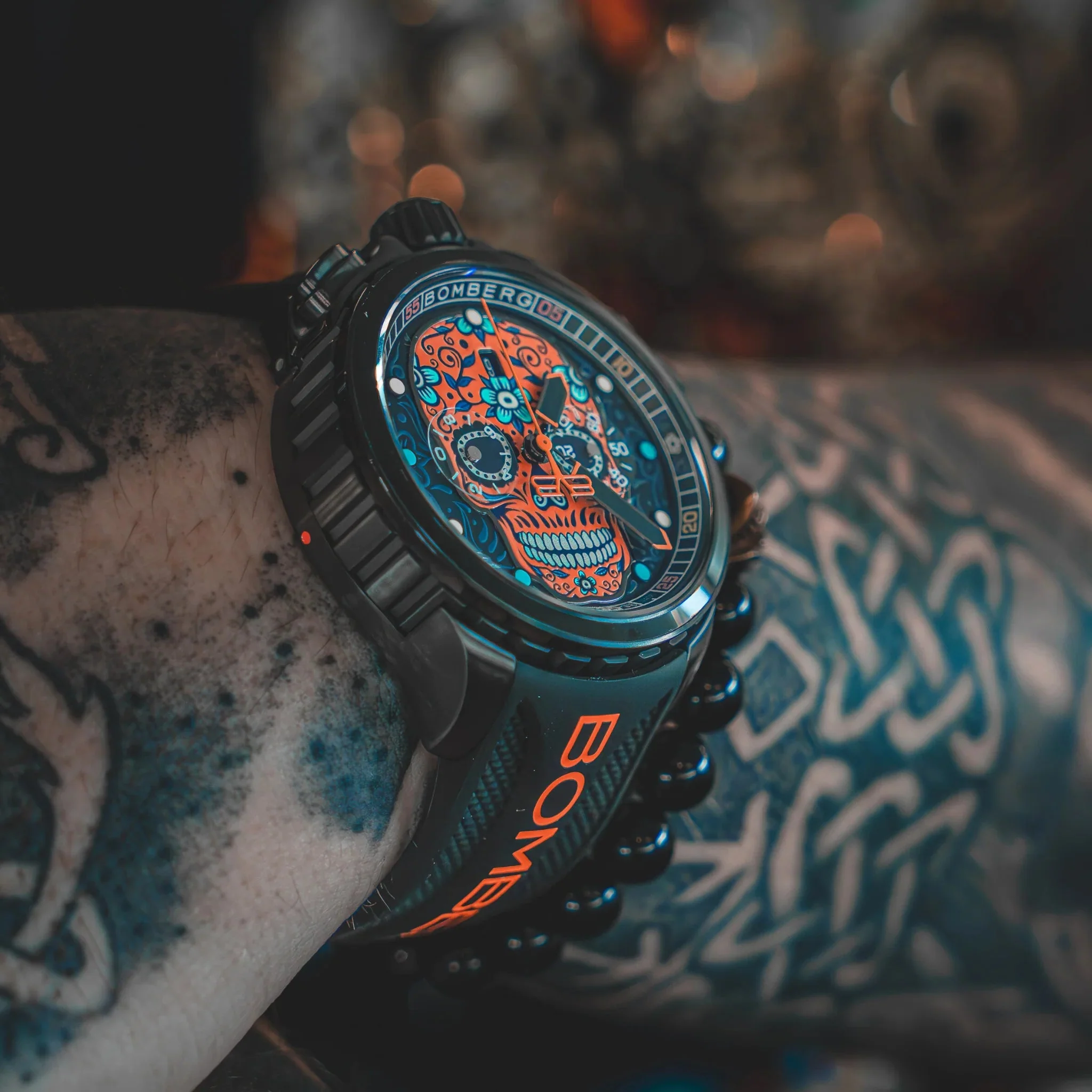 Bomberg Sugar Skull Orange Men's Limited Edition Watch - Image 5