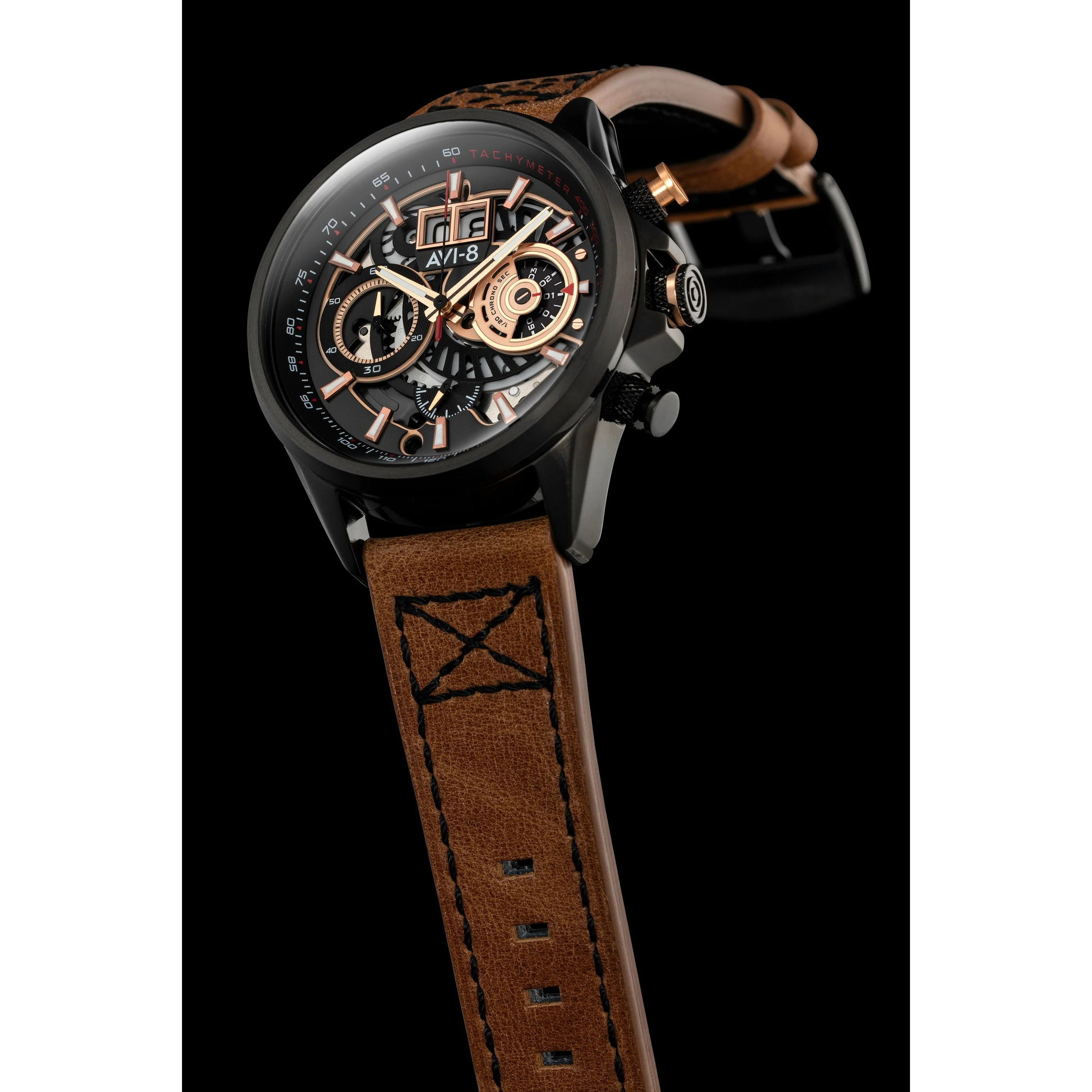 AVI-8 Bronze Carbon Hawker Harrier Chronograph Watch - Image 5