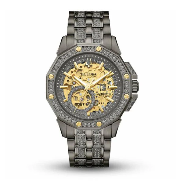 Bulova Men's Octava Crystal Gunmetal Watch