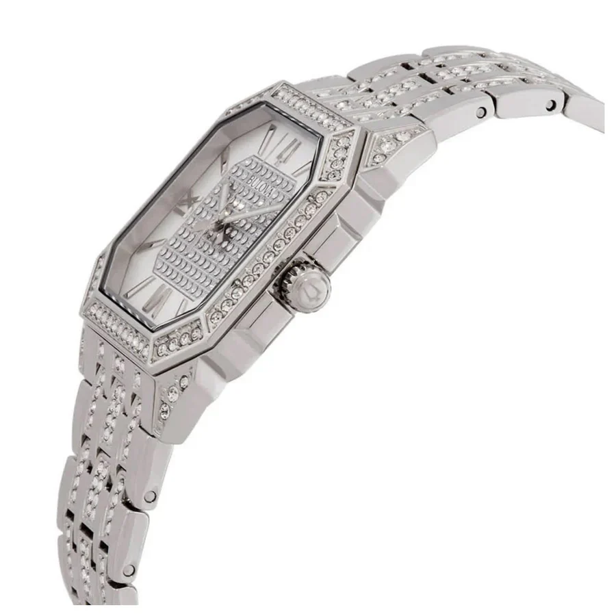 Bulova Crystal Men's Octava Silver Watch - Image 3