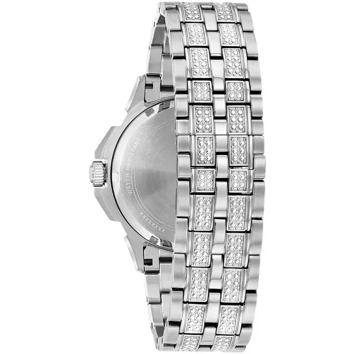 Bulova Crystal Men's Octava Silver Watch - Image 3