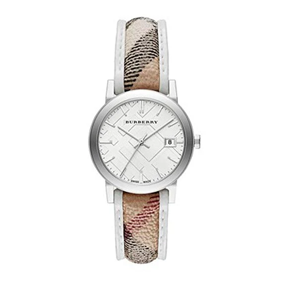 Burberry The City Haymarket Ladies 34mm Silver Watch