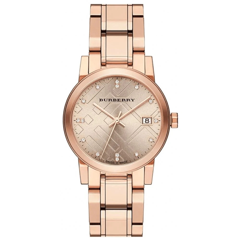 Burberry Ladies Diamond Rose Gold 34mm Watch