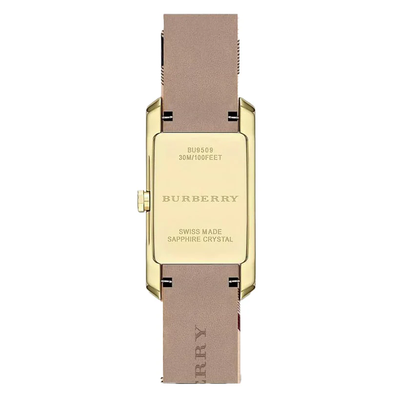 Burberry Ladies The Pioneer Check Yellow Gold Watch - Image 2