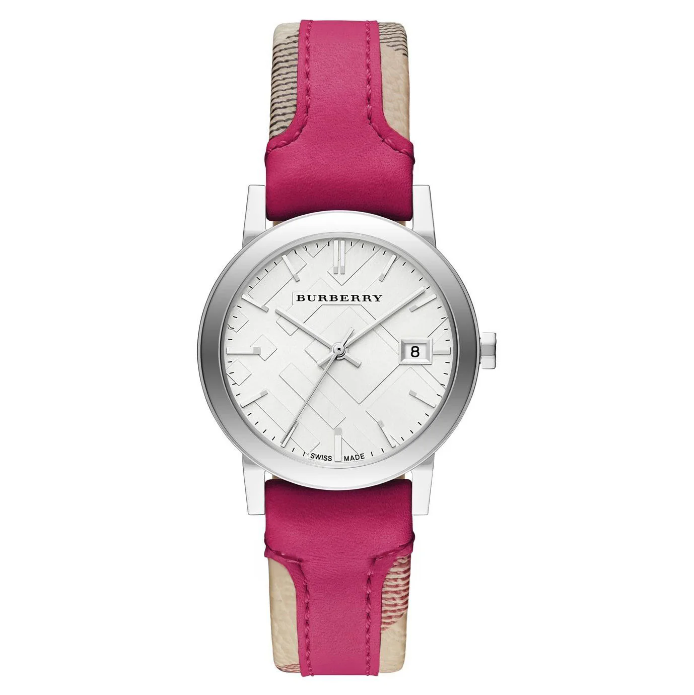 Burberry The City Haymarket Check Ladies' 34mm Pink Watch