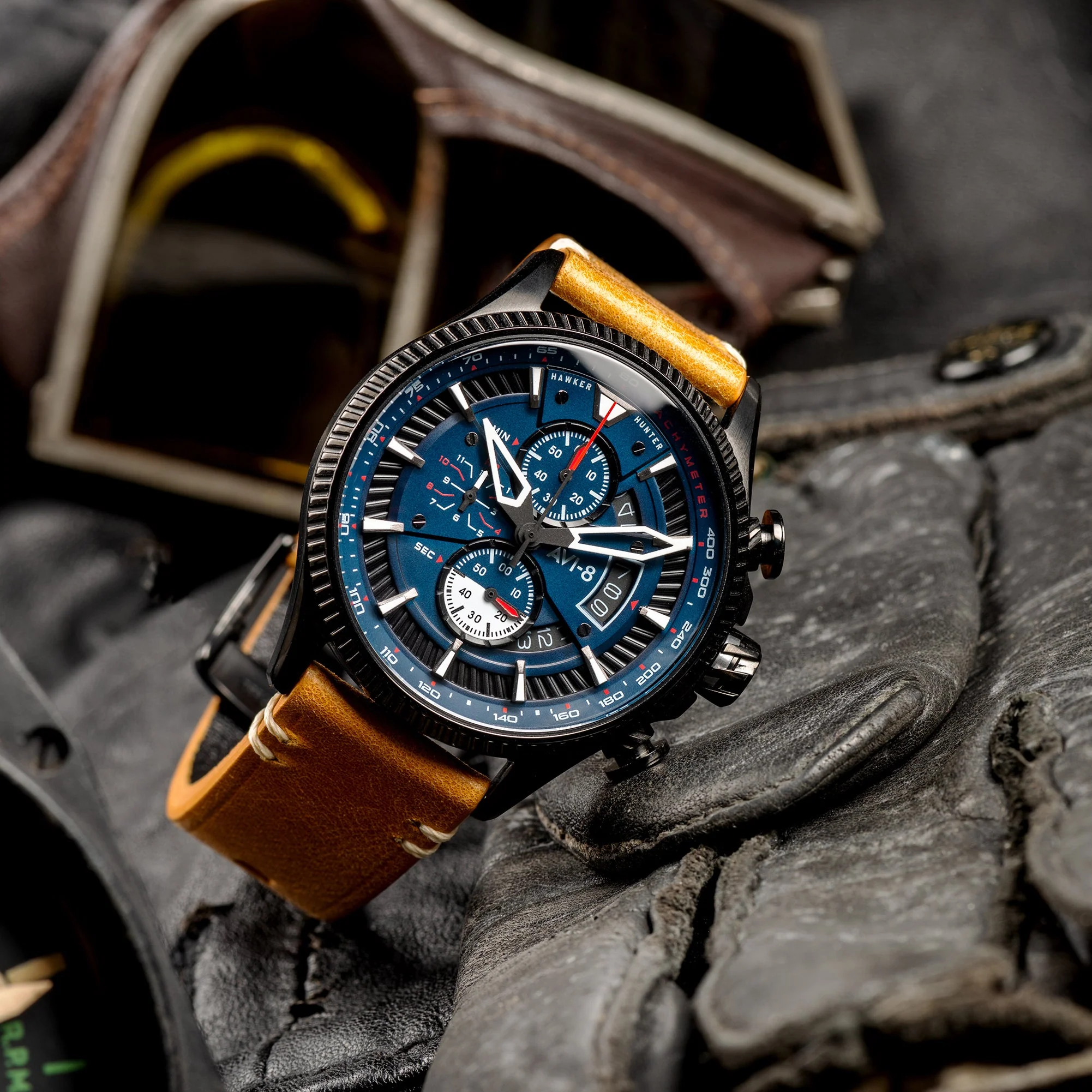 AVI-8 Carbon Navy Hawker Hunter Chronograph Watch - Image 2