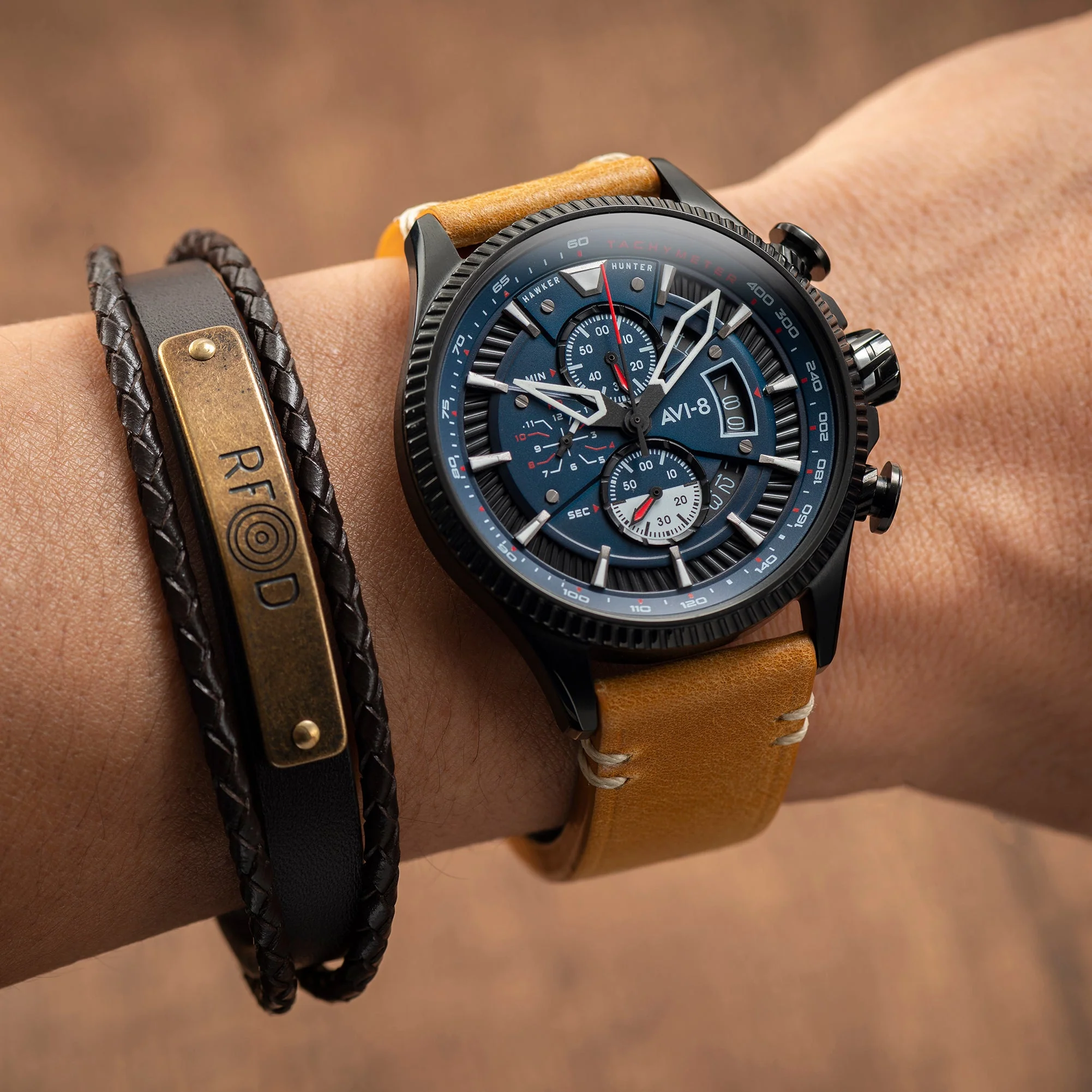 AVI-8 Carbon Navy Hawker Hunter Chronograph Watch - Image 8