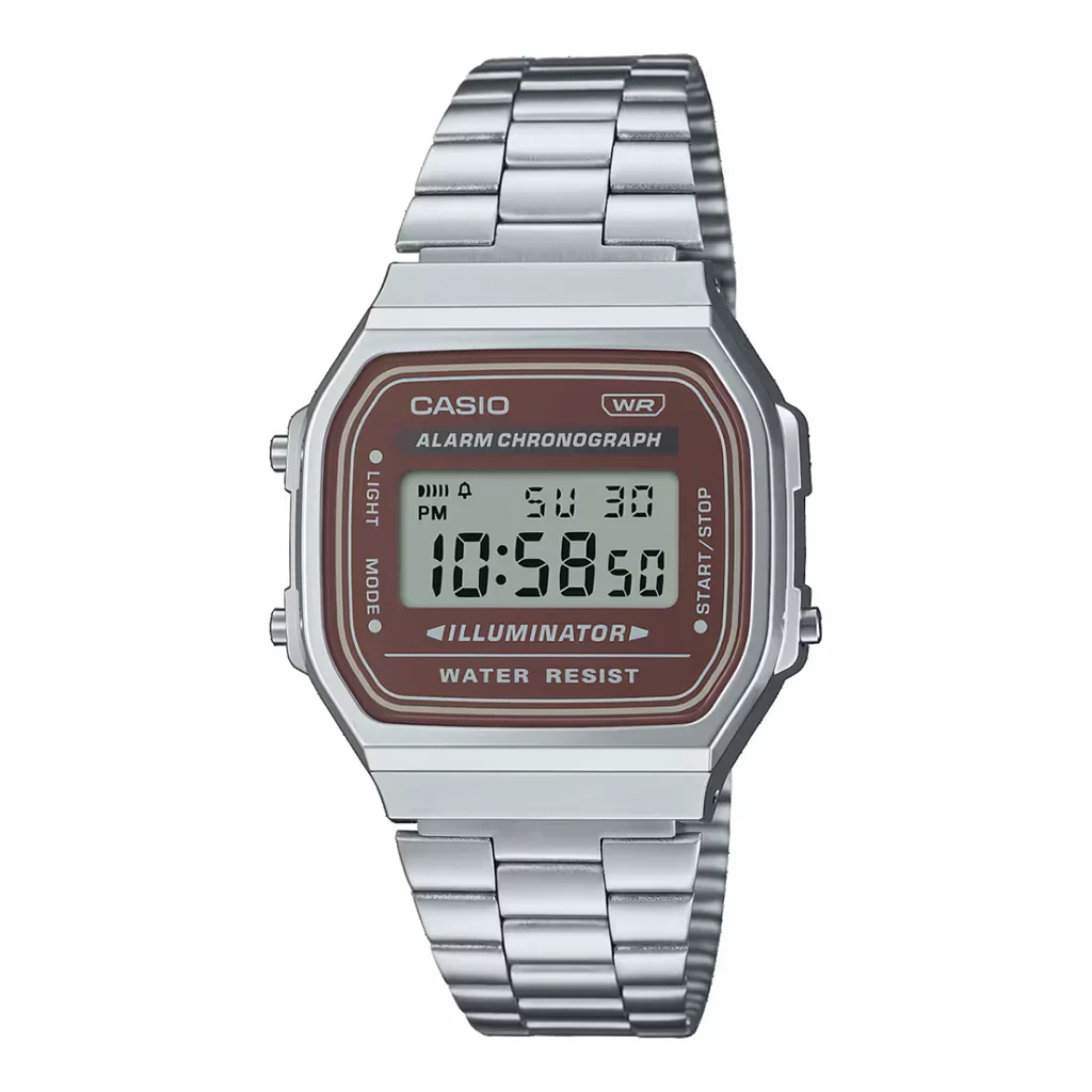 Casio Unisex Brown Silver Digital Watch